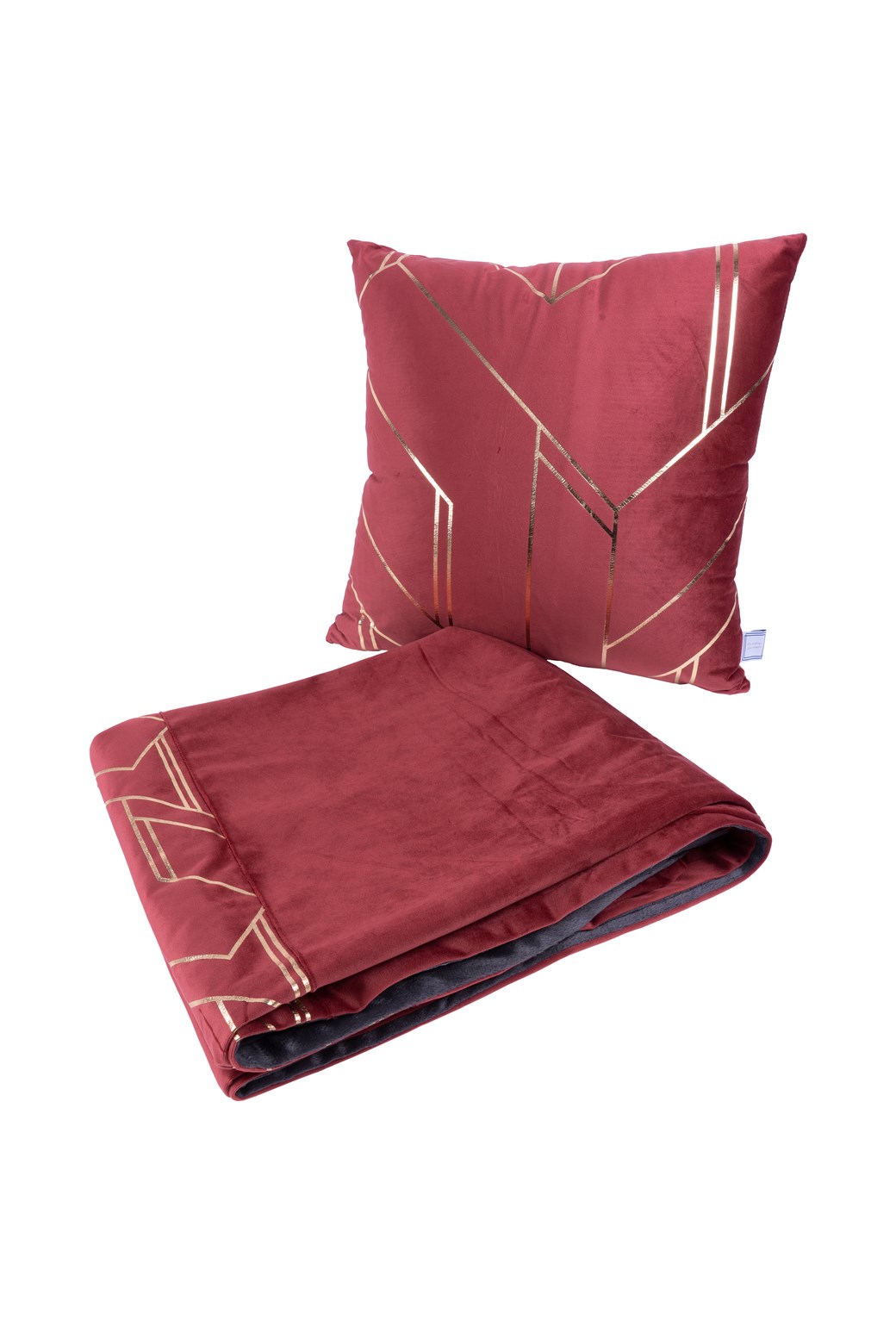 Kissen-Decken-Set Dekokissen & Decke Prisma 125 2er-Set Rot / Gold