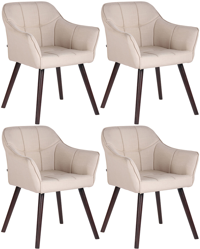 4er Set Esszimmerstuhl Falun Stoff coffee