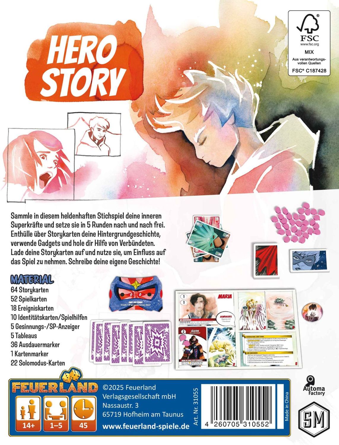Feuerland Brettspiele & Gesellschaftsspiele Hero Story – Expertenspiel