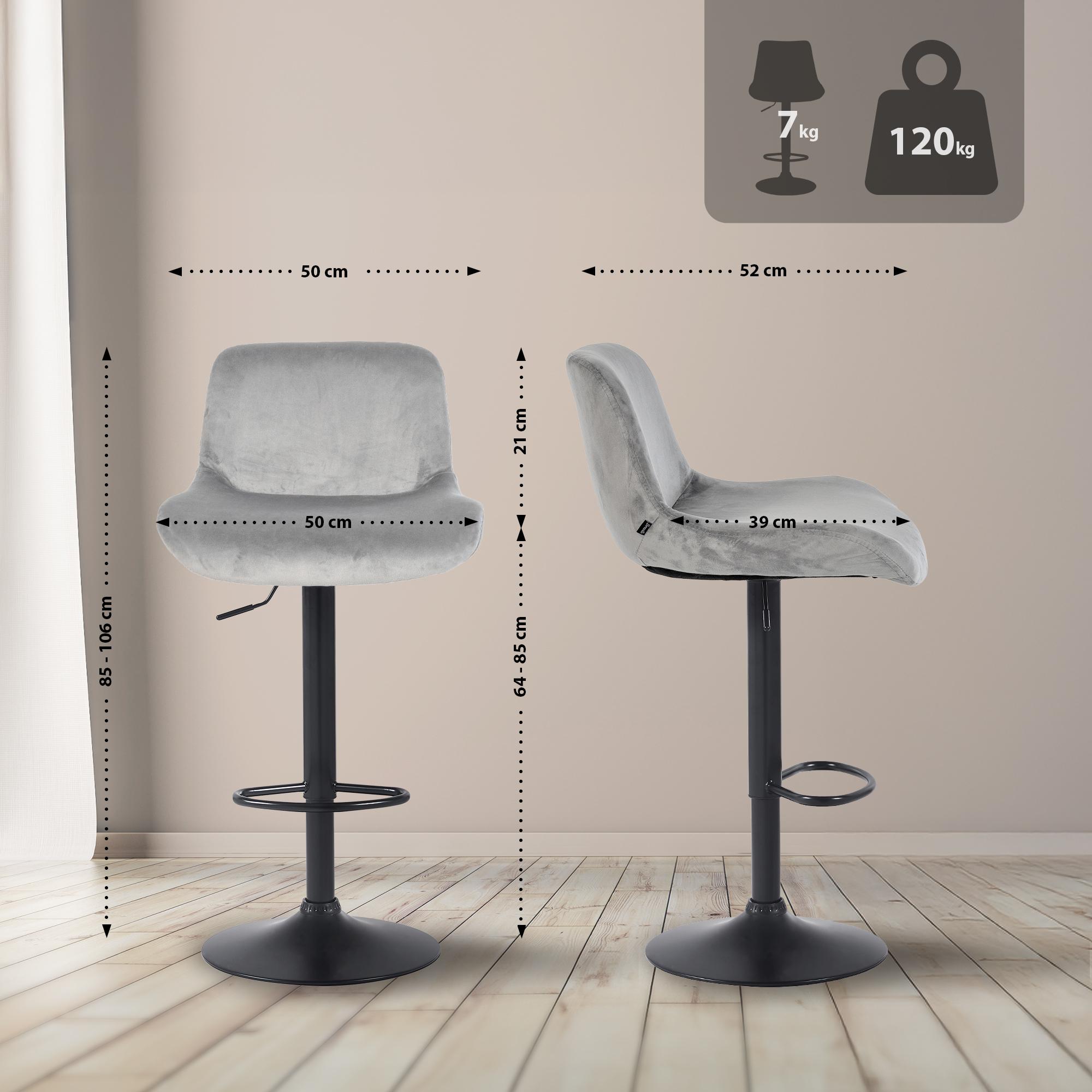 Barhocker Solon Schwarz Samt