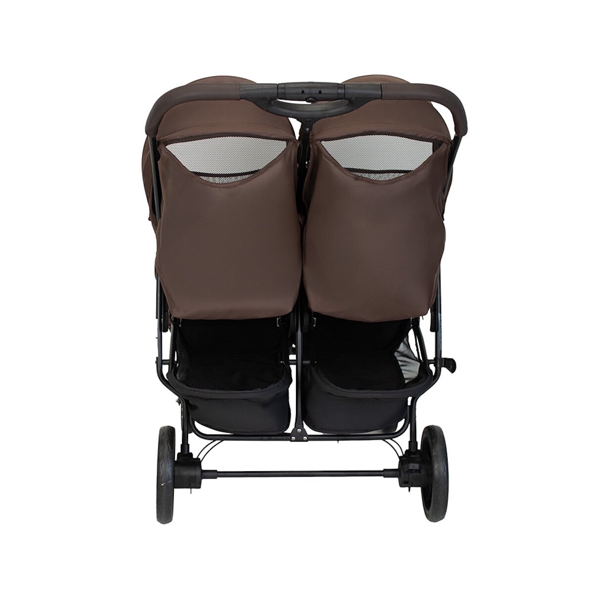 BabyTrold OS2 Zwillingsbuggy Chocolate, verstellbar, pannensichere Räder