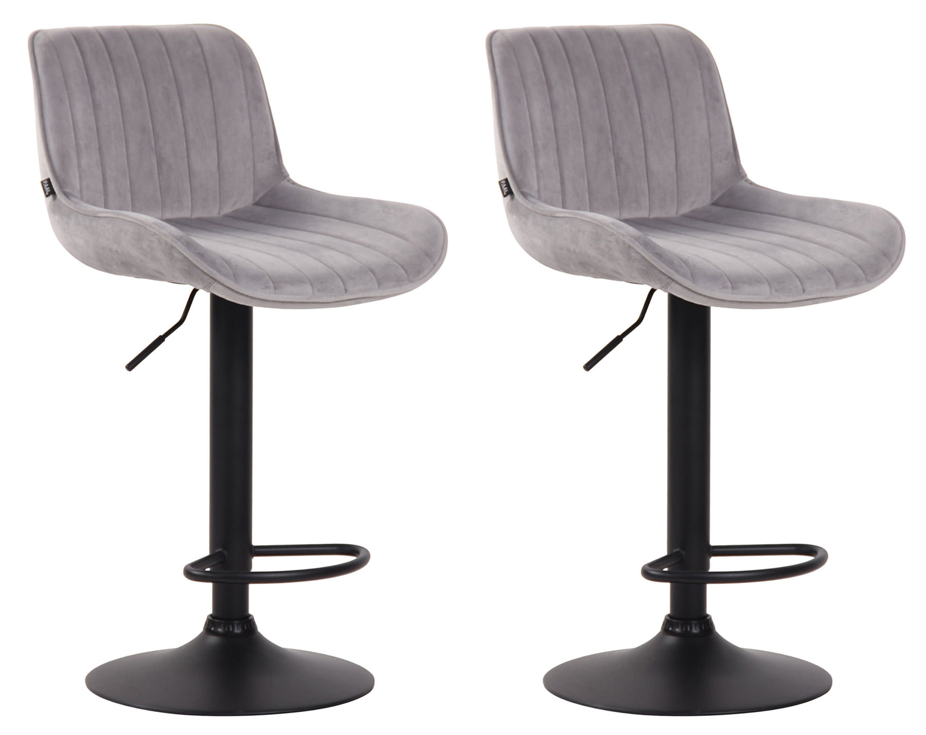 2er Set Barhocker Lentini Samt schwarz