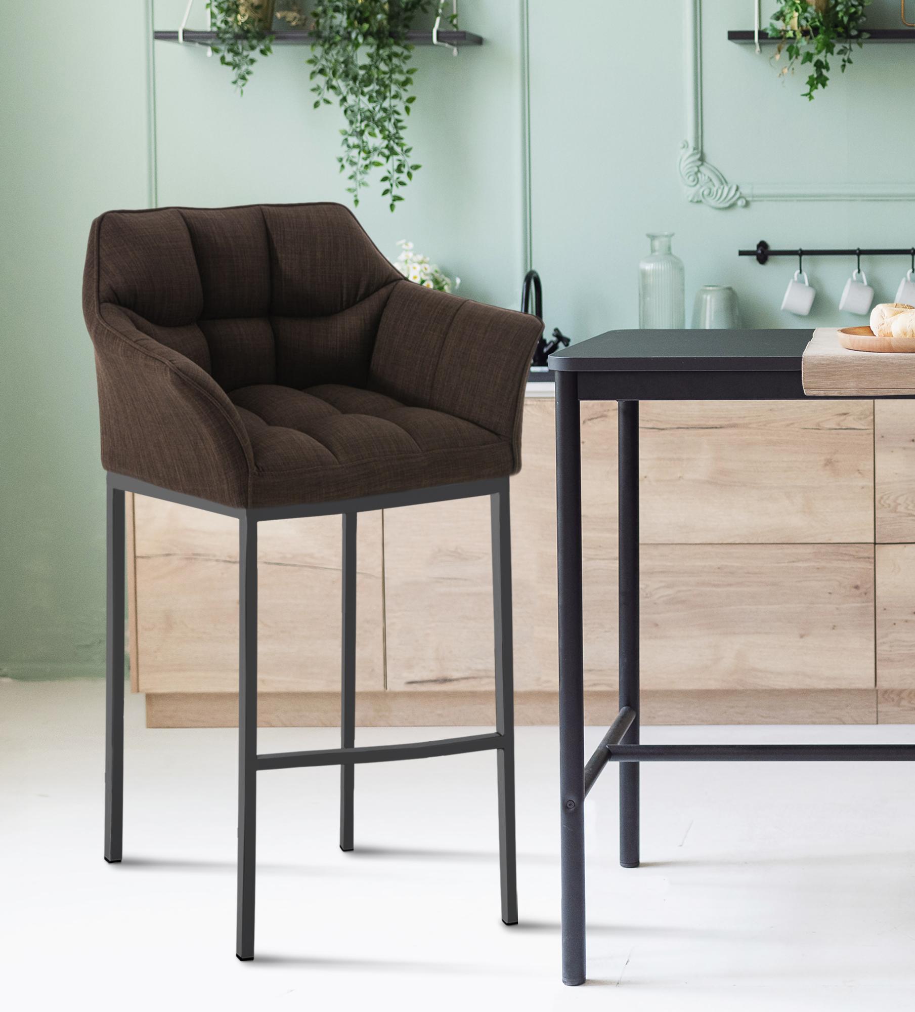 Barhocker Damaso B Stoff mit 4-Fuß Gestell