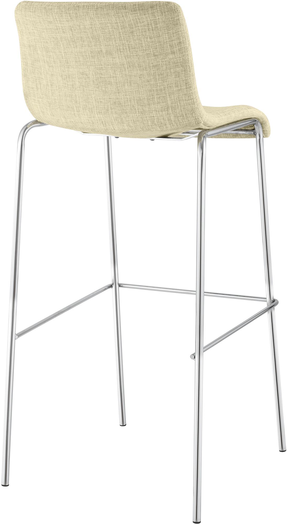Barhocker Hoover Stoff 4-Fuß Gestell Chrom