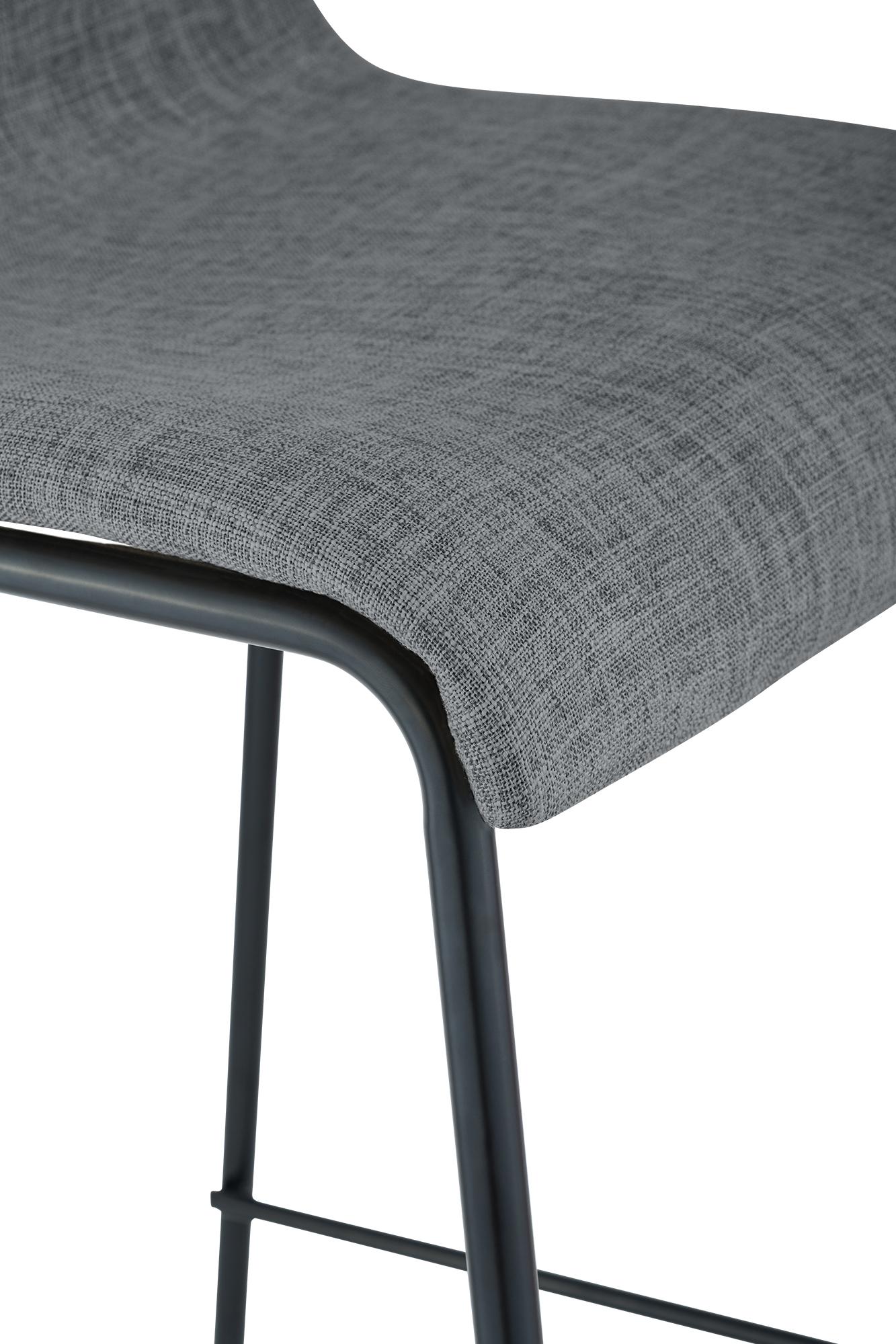 Barhocker Hoover Stoff 4-Fuß Gestell schwarz