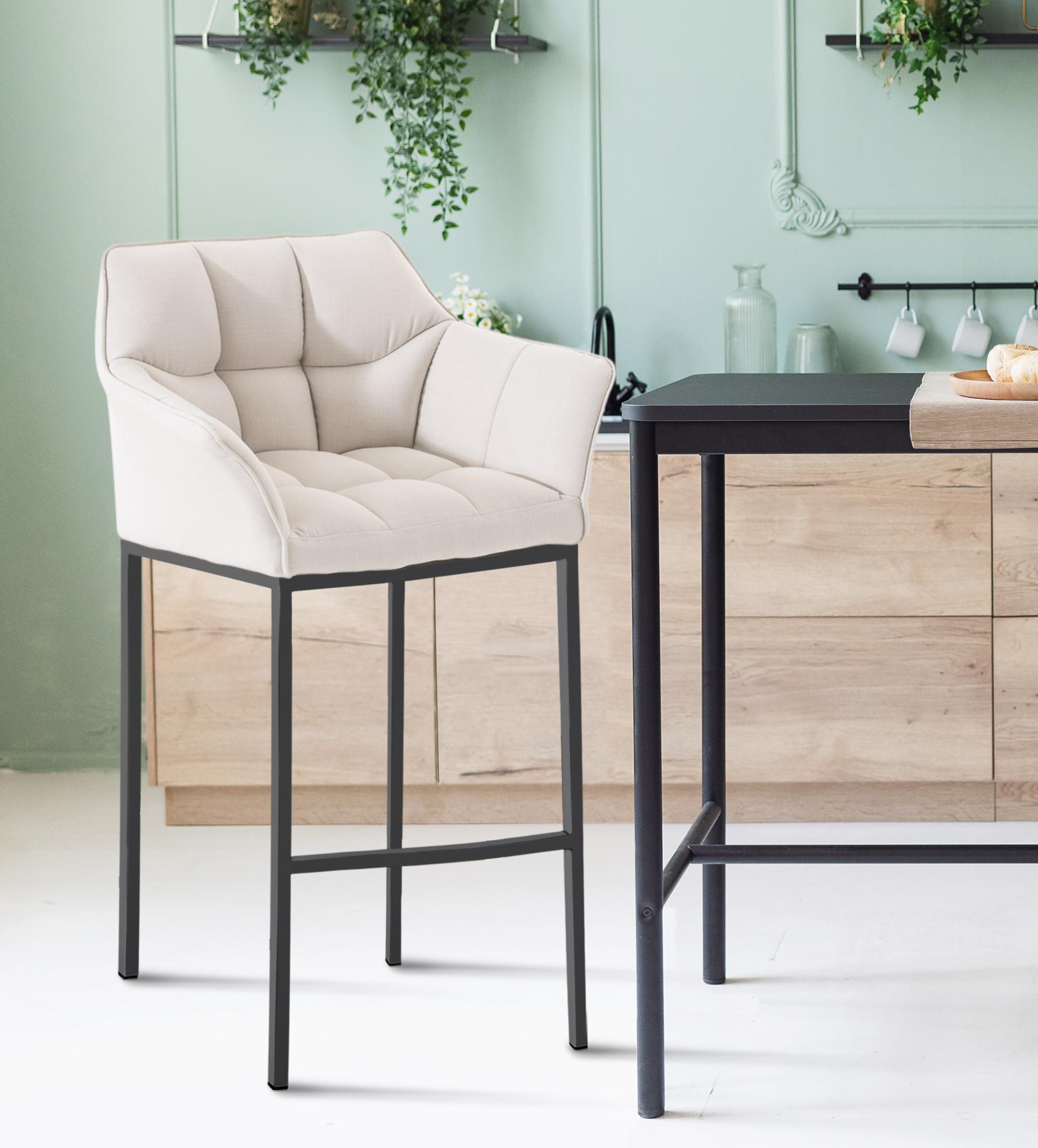 Barhocker Damaso B Stoff mit 4-Fuß Gestell