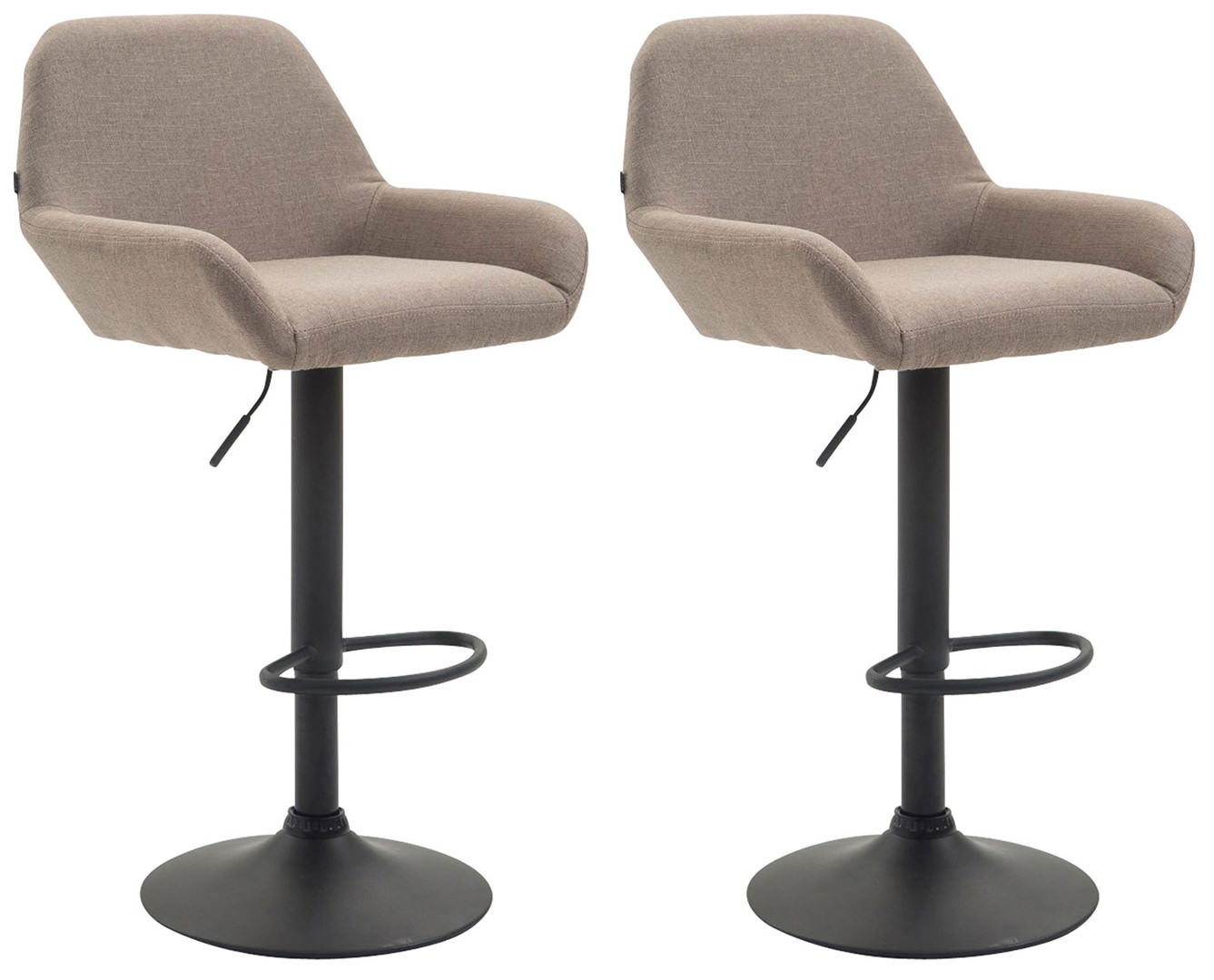2er Set Barhocker Braga Stoff schwarz
