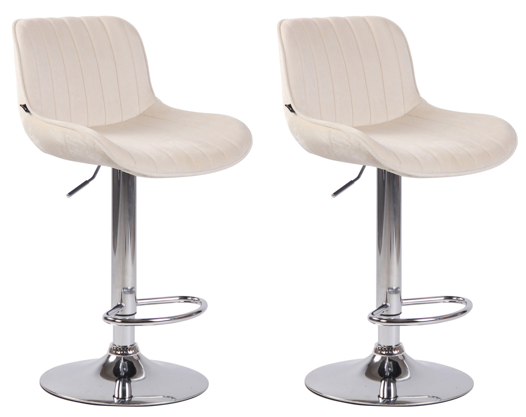 2er Set Barhocker Lentini Samt chrom