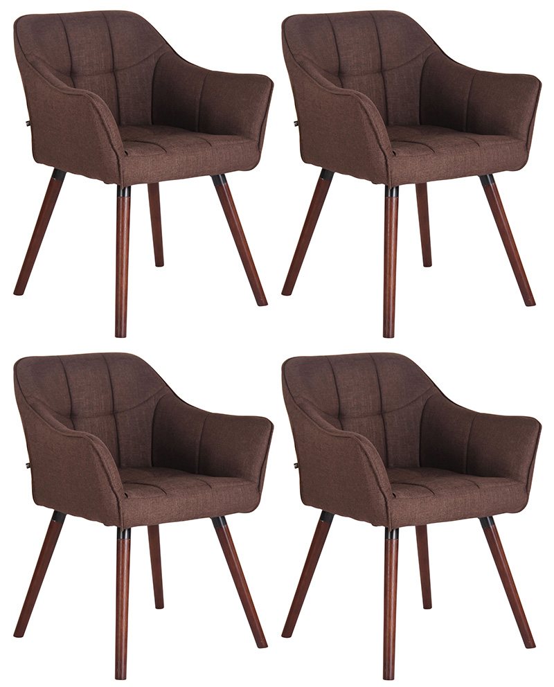 4er Set Esszimmerstuhl Falun Stoff walnuss