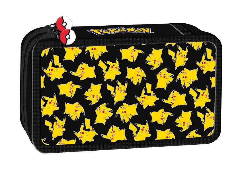 St. Majewski Schreibwaren Pokémon - Mäppchen mit 2 Fächern und Inhalt - 20 cm