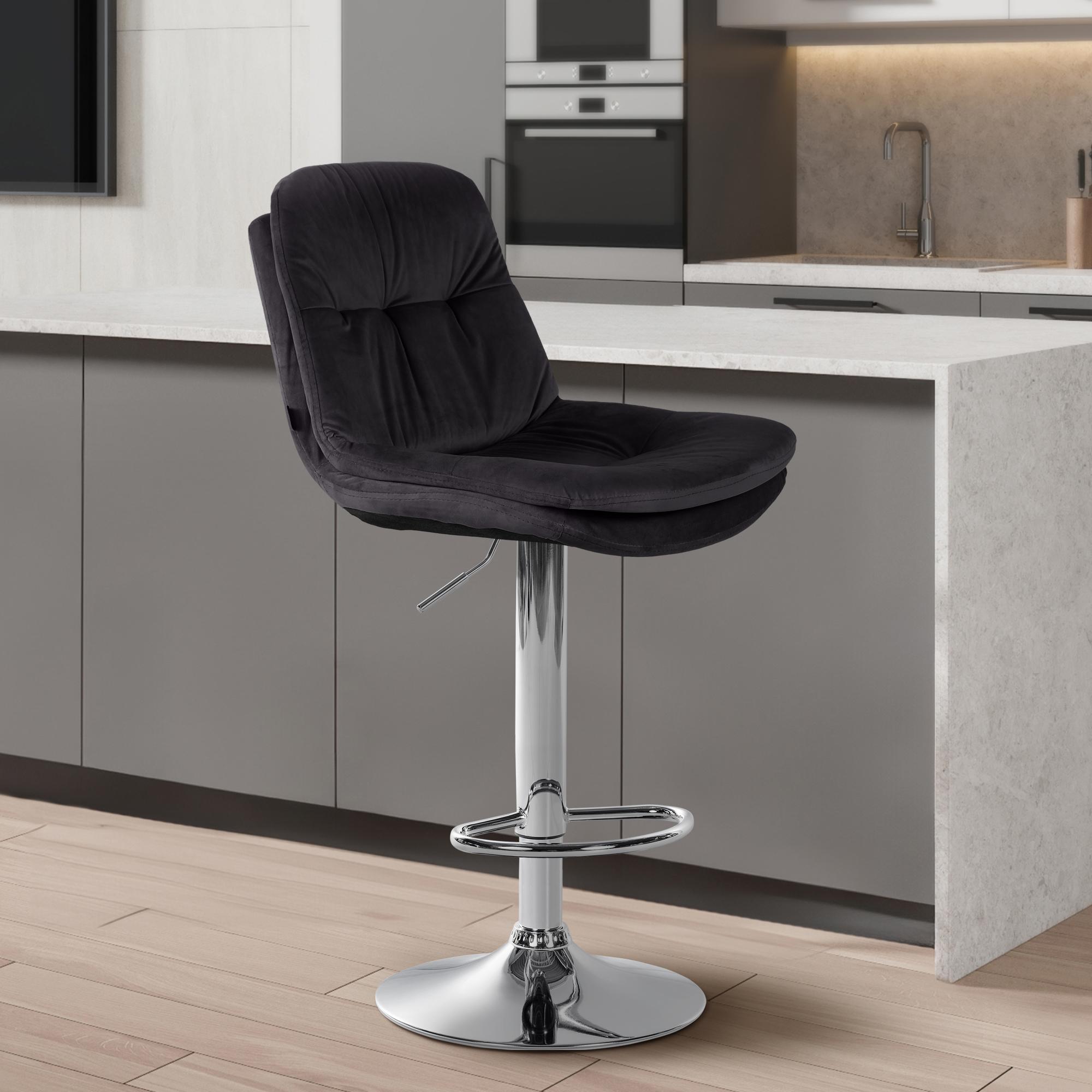 Barhocker Laurel Samt chrom