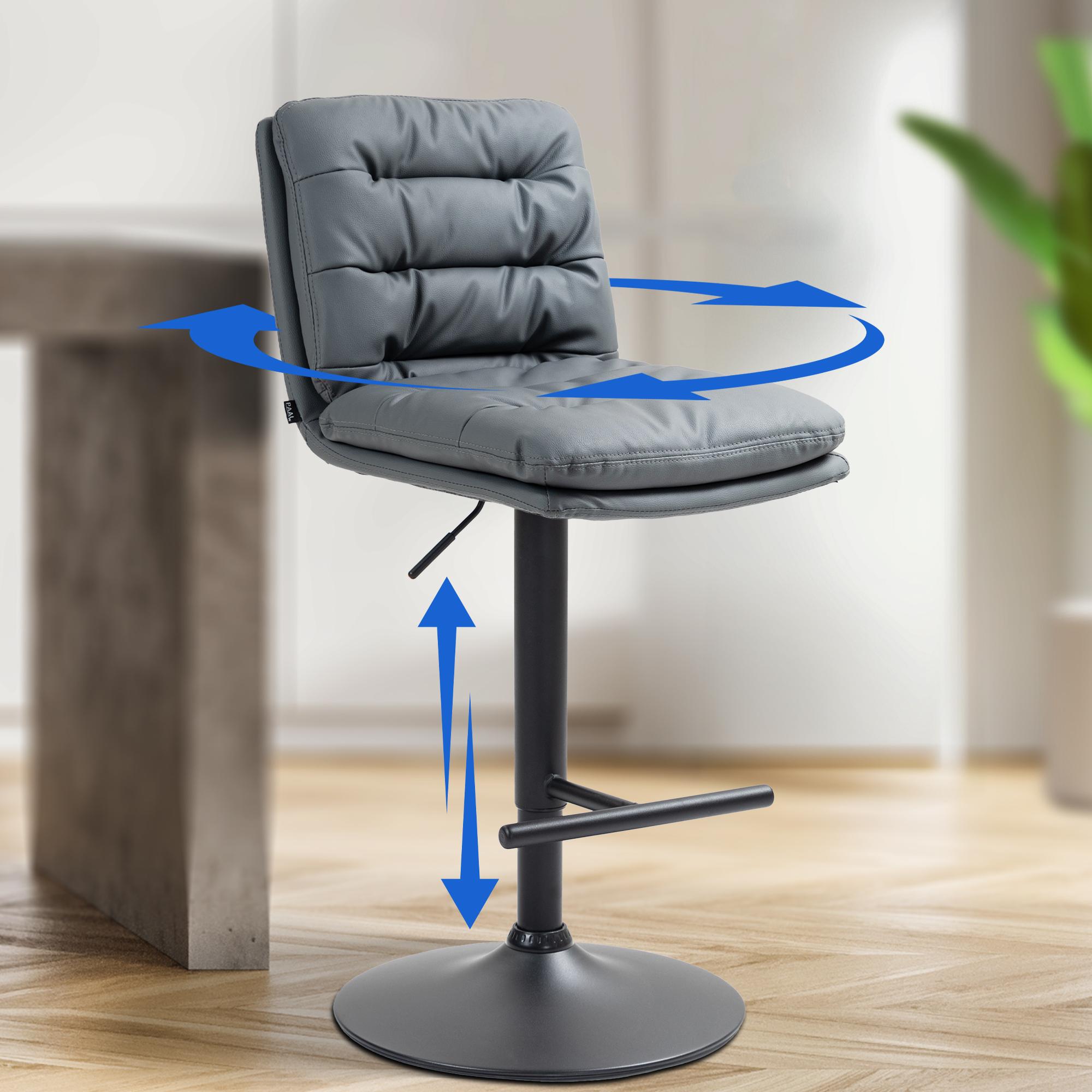 2er Set Barhocker Damar Kunstleder schwarz