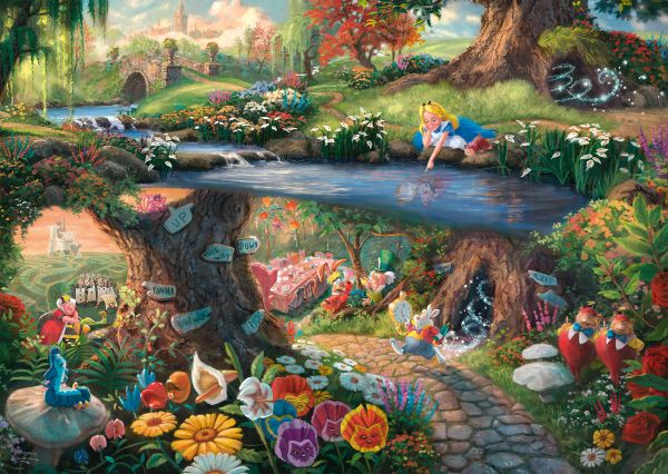 Schmidt Spiele GmbH Puzzles Disney, Alice im Wunderland - 1000 Teile Puzzle (Thomas Kinkade)
