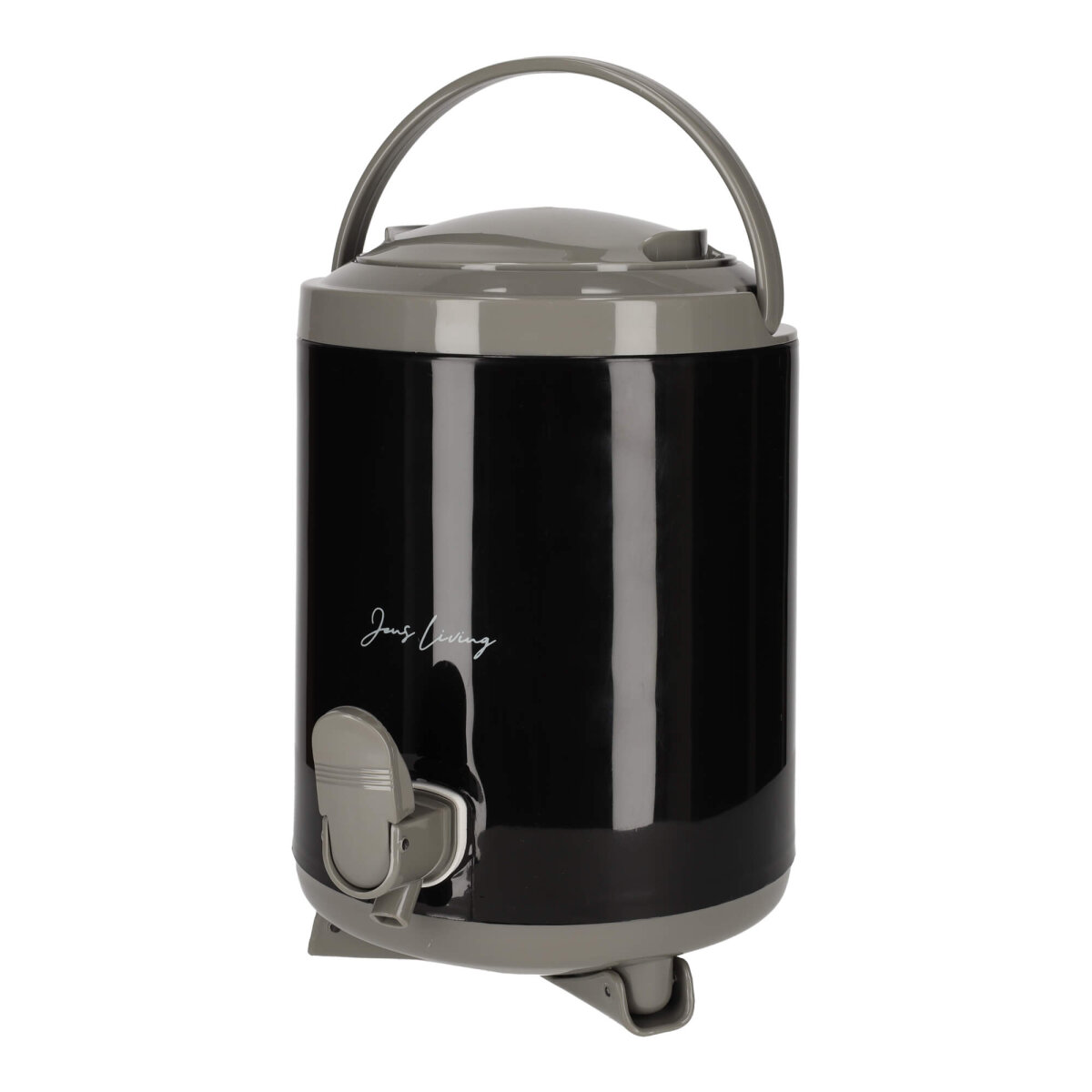 The Gift Groothandel BV JENS Living Saftspender Set mit 4 Bechern & Ständer | 4L Getränkespender für Party, Garten & Buffet | Robuste Glaskaraffe / Wasserspender in Schwarz – Ansicht 8