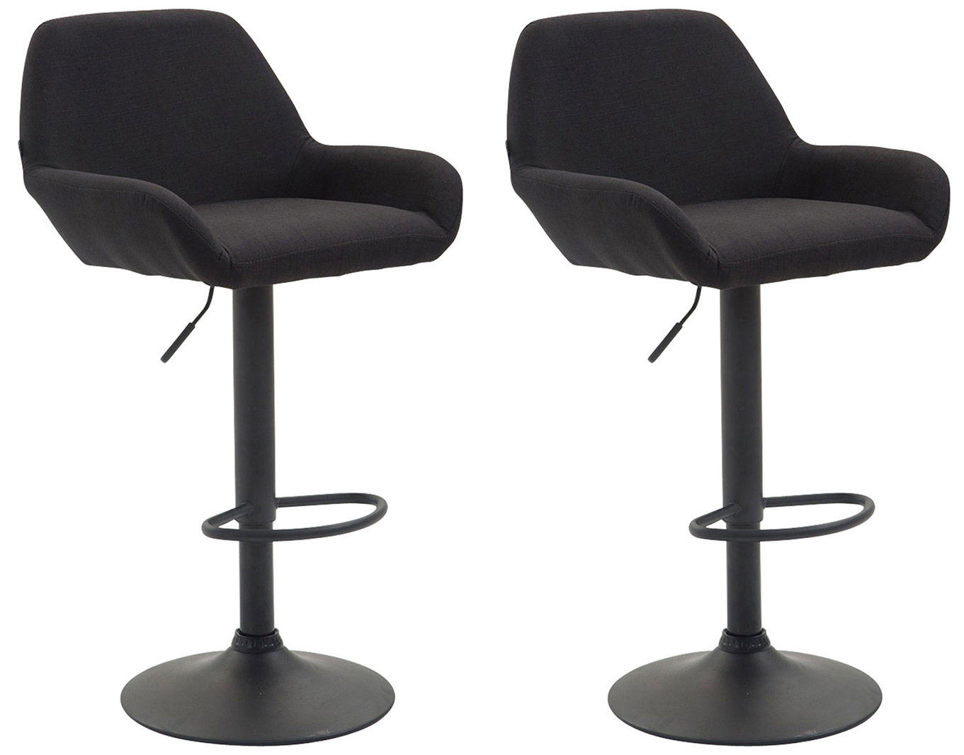 2er Set Barhocker Braga Stoff schwarz