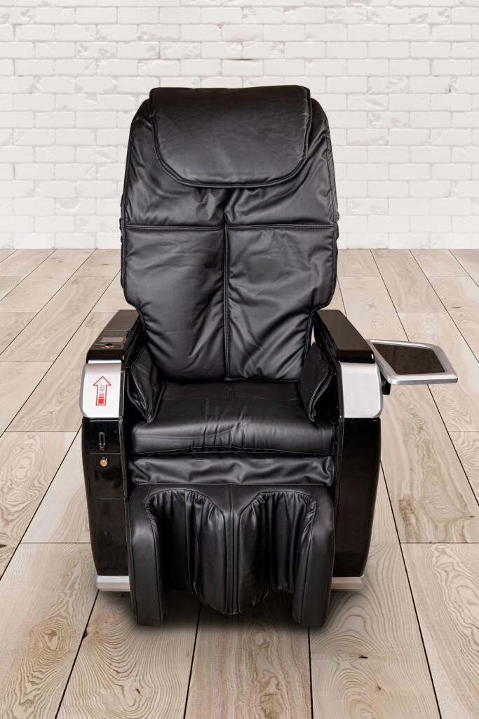 TLP GmbH, Michael Edlinger PureHaven Münz-Massage-Sessel 118x76x76 cm 6 Massagearten Rücken- Fuß- & Gesäßmassage einfache Bedienung energiesparend hochwertiges PU Leder Schwarz – Ansicht 4