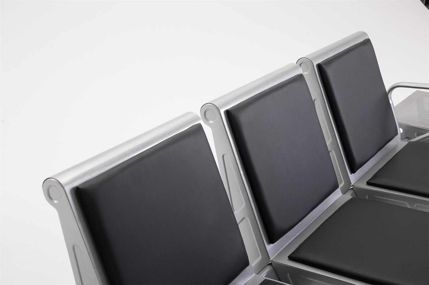 3er Wartebank Terminal Kunstleder mit Tische