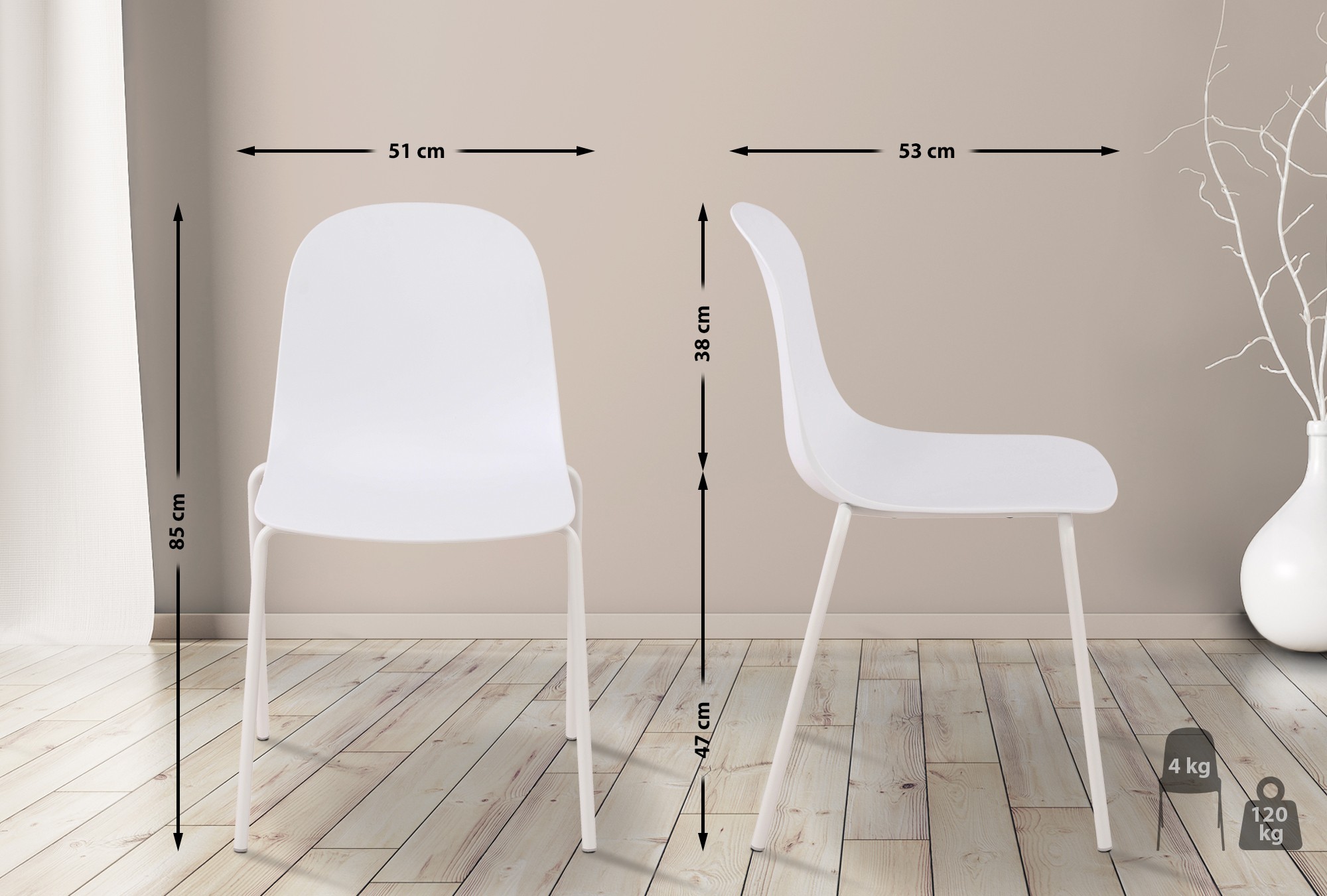 2er Set Stuhl Hardin