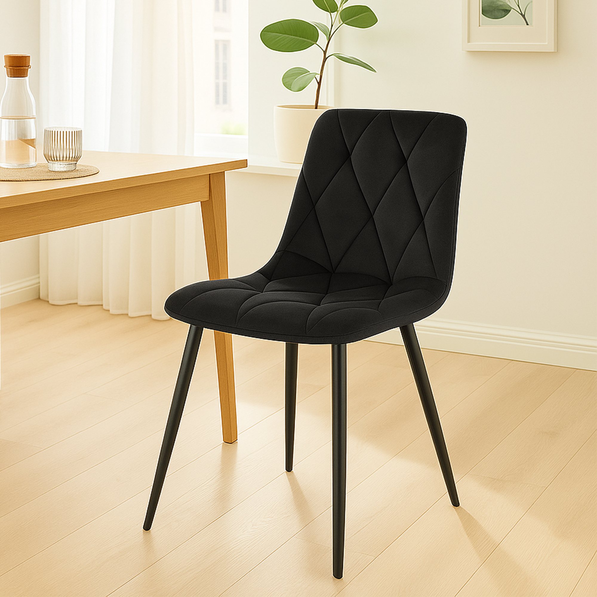 2er Set Esszimmerstuhl Clairton Samt