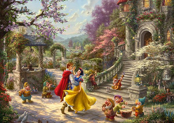 Schmidt Spiele GmbH Puzzles Disney, Schneewittchen - Tanz mit dem Prinzen - 1000 Teile Puzzle (Thomas Kinkade)
