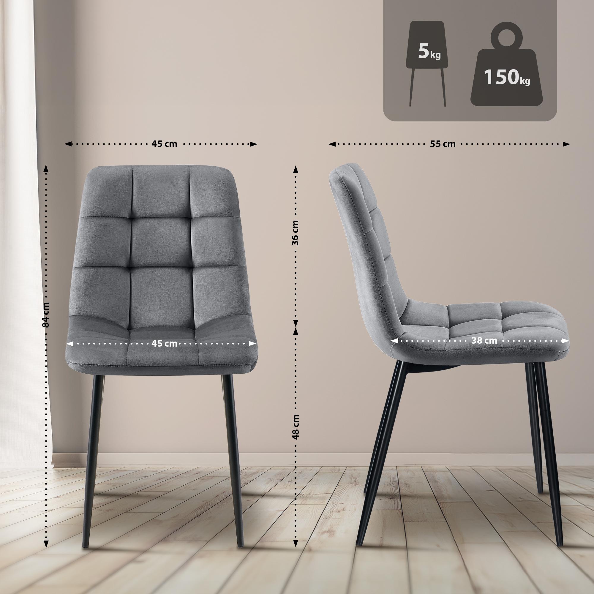 4er Set Esszimmerstuhl Tilde Samt