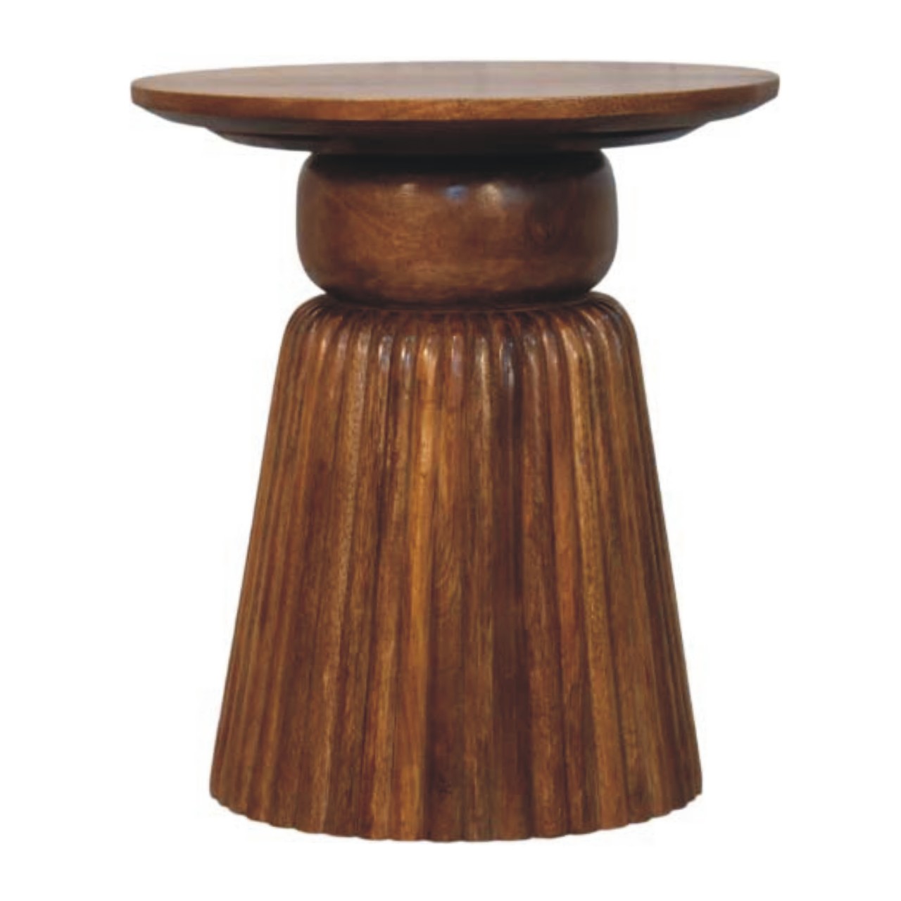 Runder Beistelltisch aus Amber Oak
