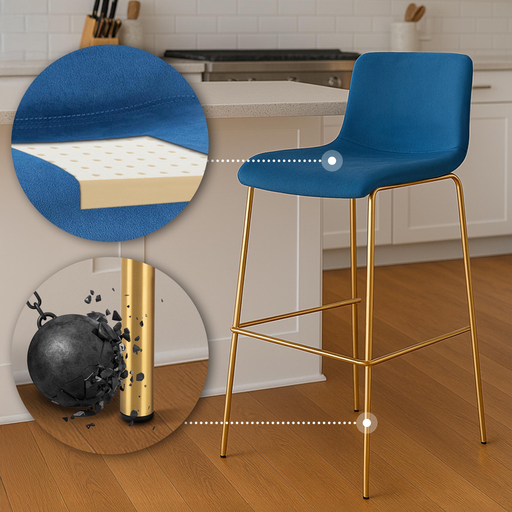 Barhocker Hoover Samt 4-Fuß Gold