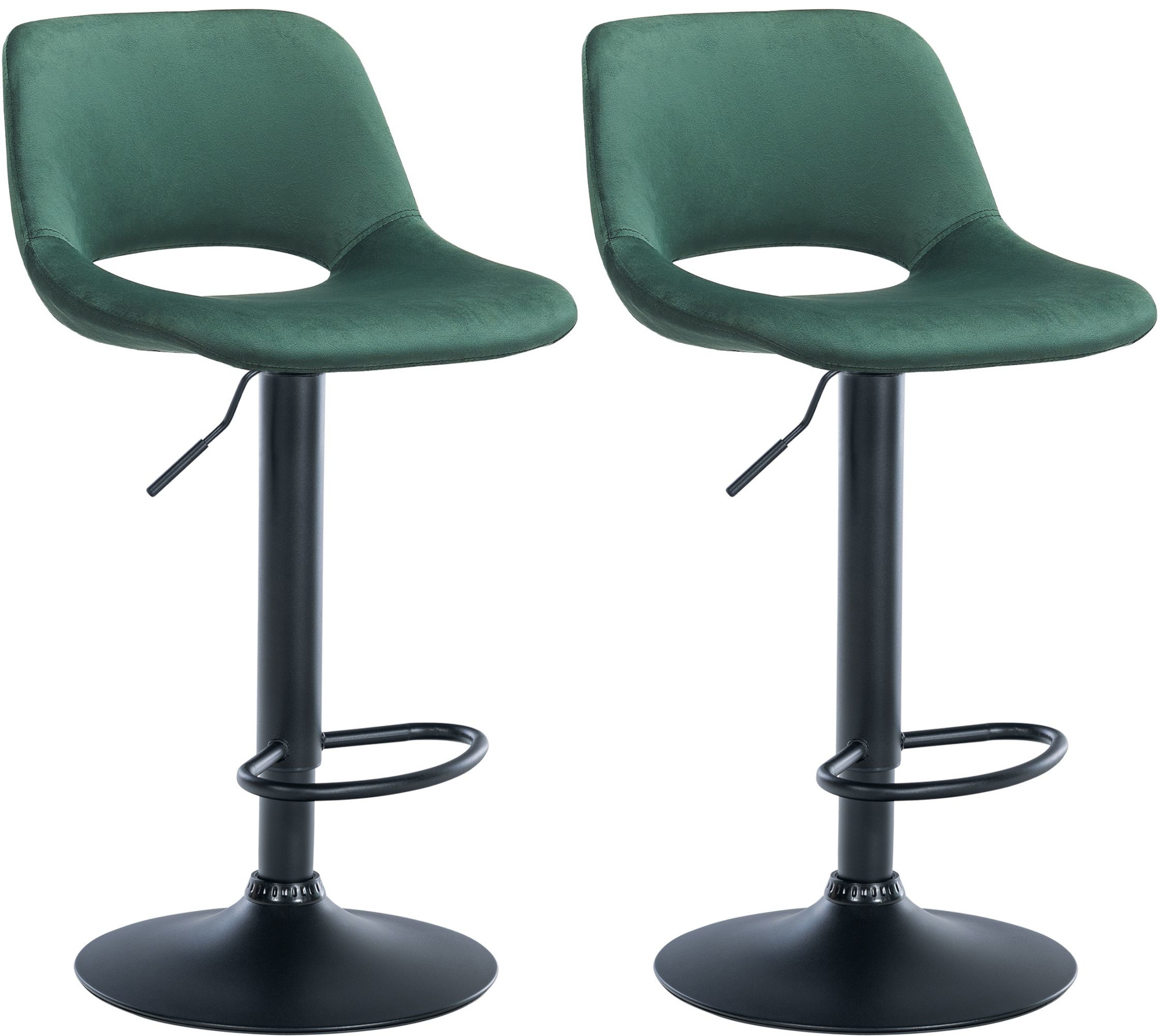 2er Set Barhocker Camden Samt schwarz