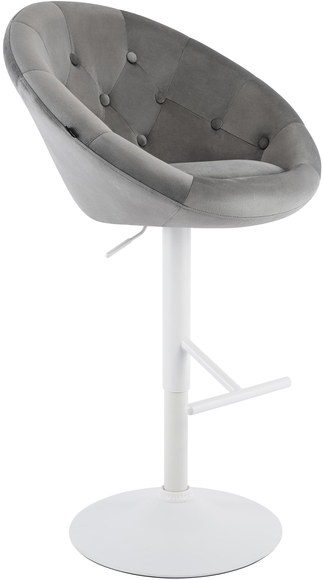 Barhocker London Samt weiß
