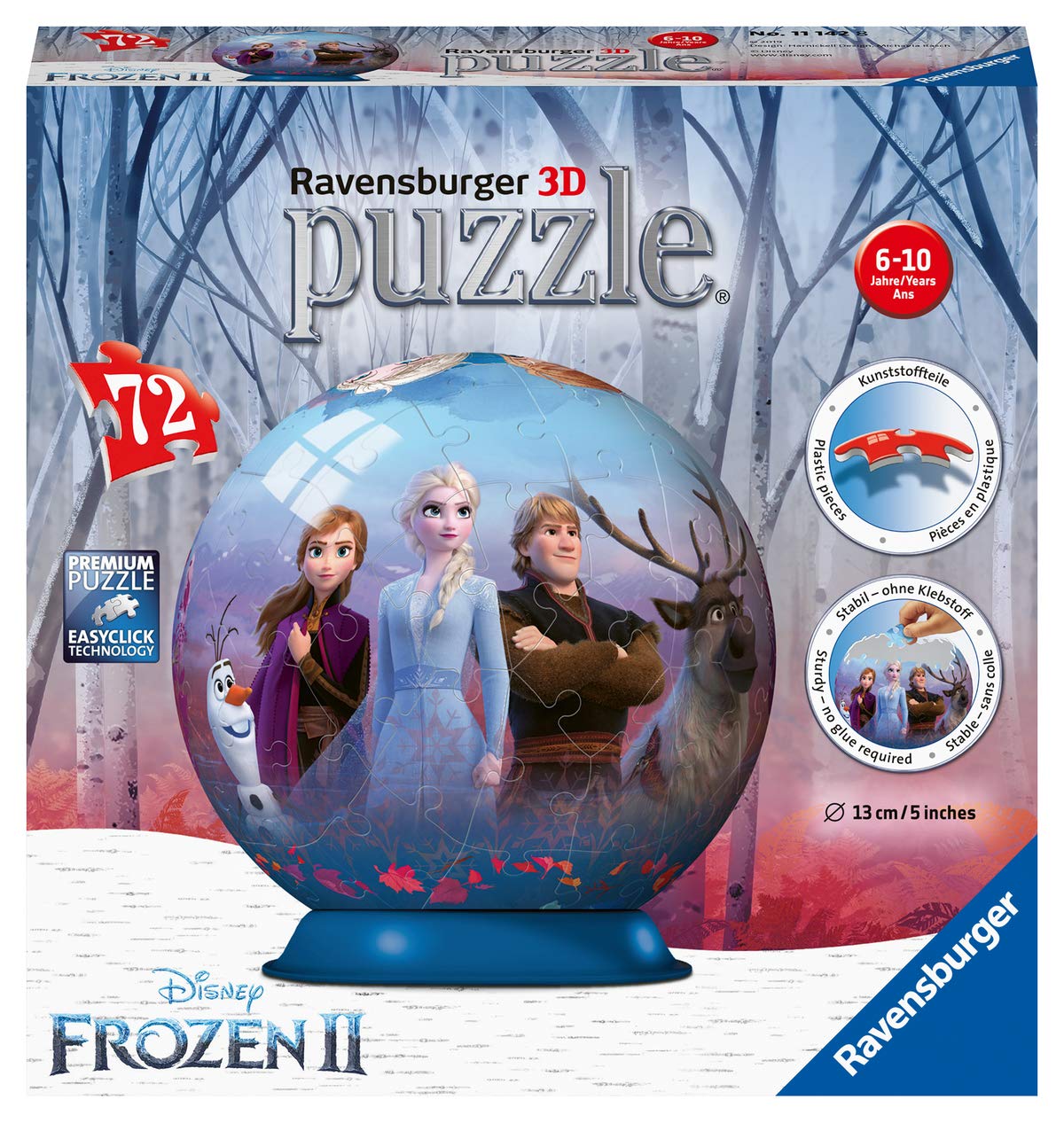Ravensburger Puzzles Disney Frozen 2 / Eiskönigin 2 - 3D Puzzle Ball 72 Teile