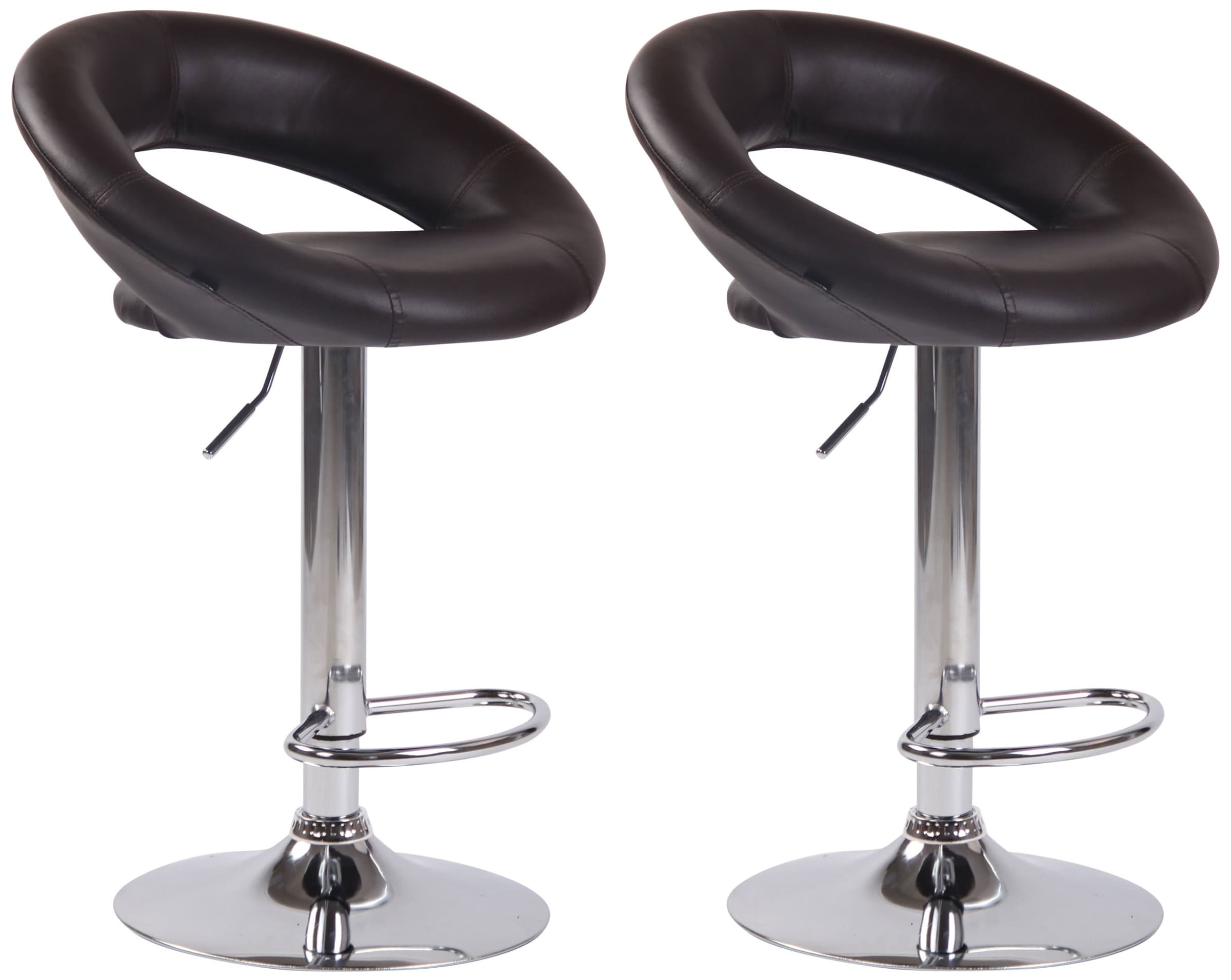 2er Set Barhocker Olinda Kunstleder chrom