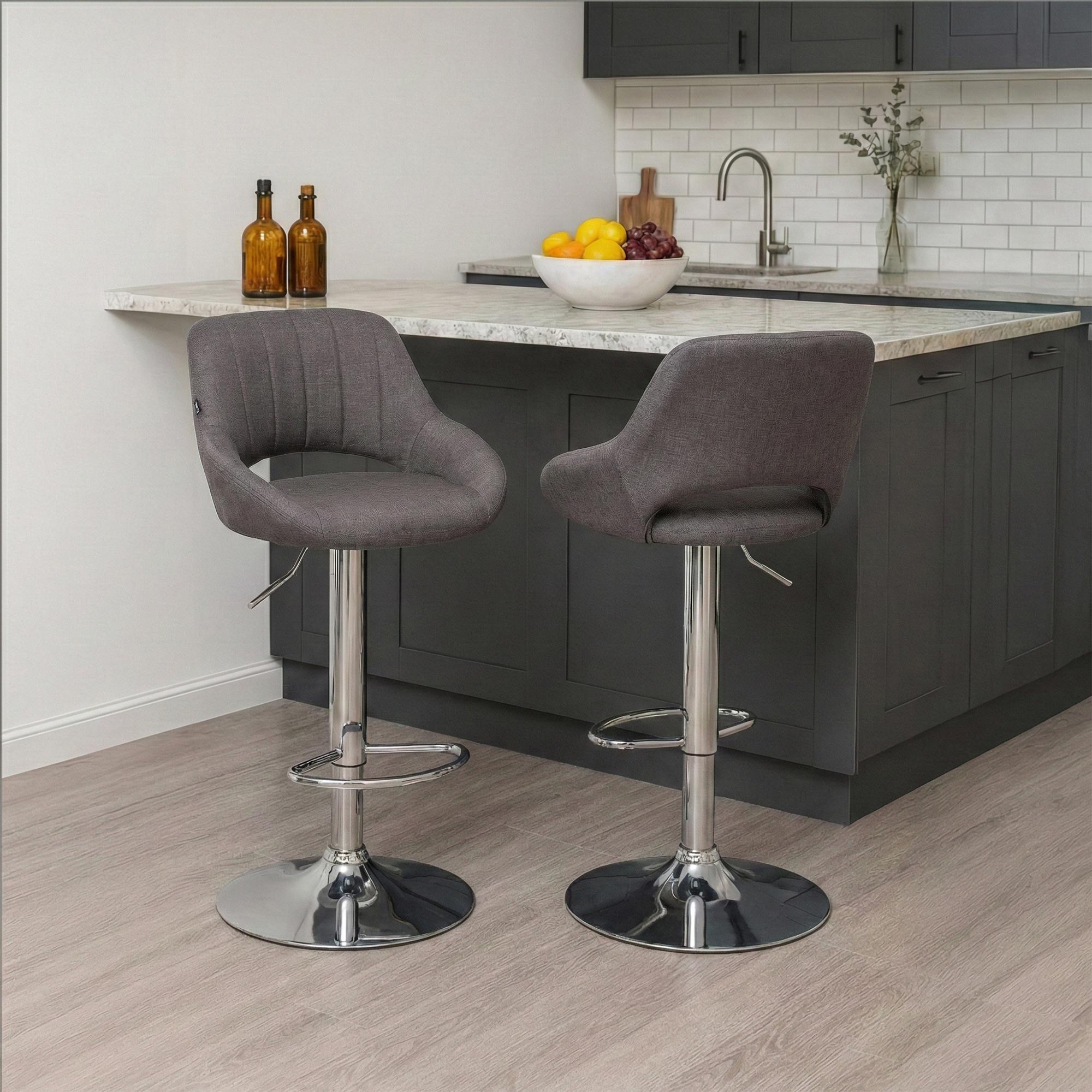 Barhocker Milet Stoff chrom