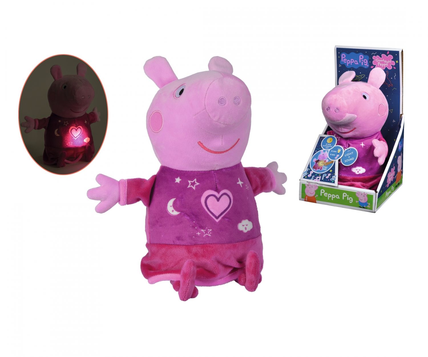 Simba Dickie Elektronisches Spielzeug Simba 109261016 - Peppa Pig Plüschfigur - Gute Nacht Peppa