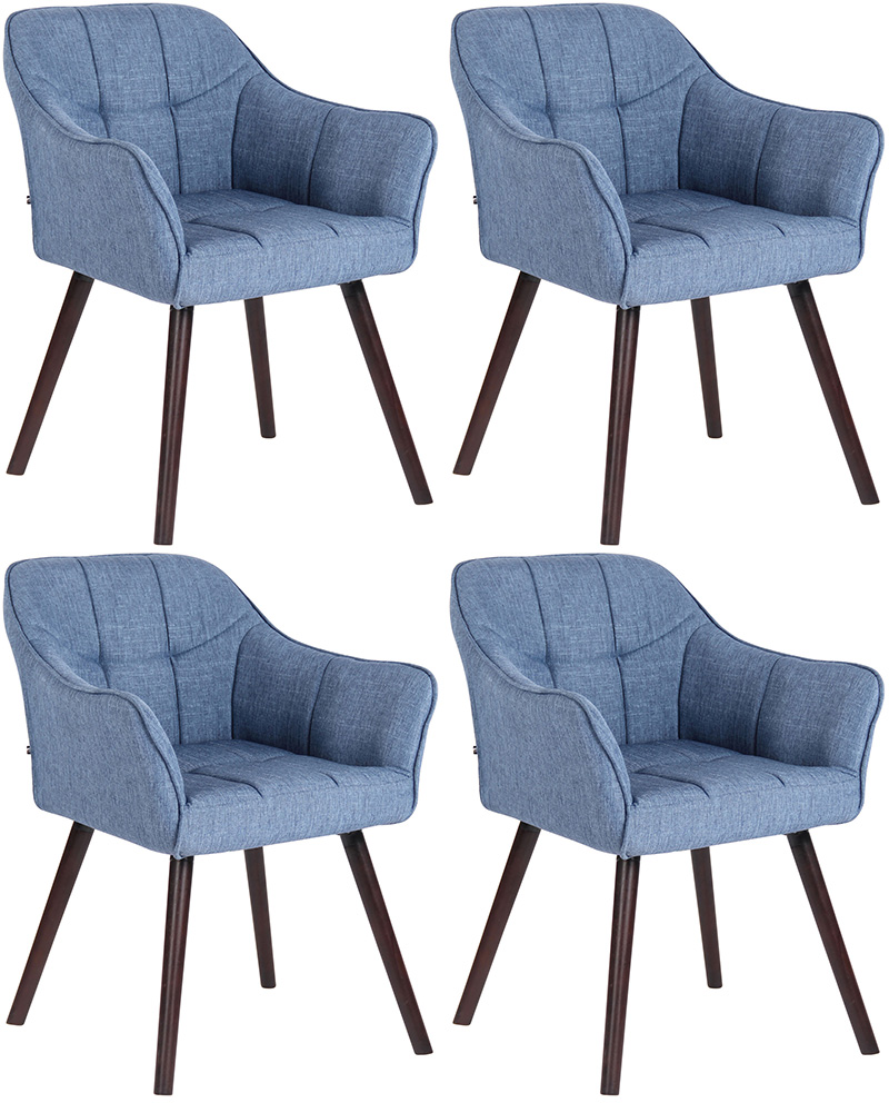 4er Set Esszimmerstuhl Falun Stoff coffee
