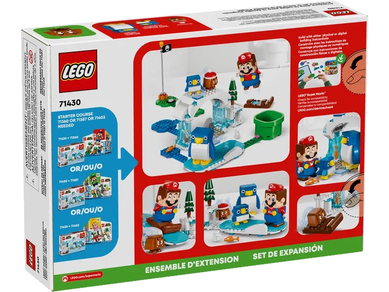 LEGO® Bau- & Konstruktionsspielzeug LEGO® 71430 Super Mario™ - Schneeabenteuer mit Familie Pinguin – Erweiterungsset (228 Teile)