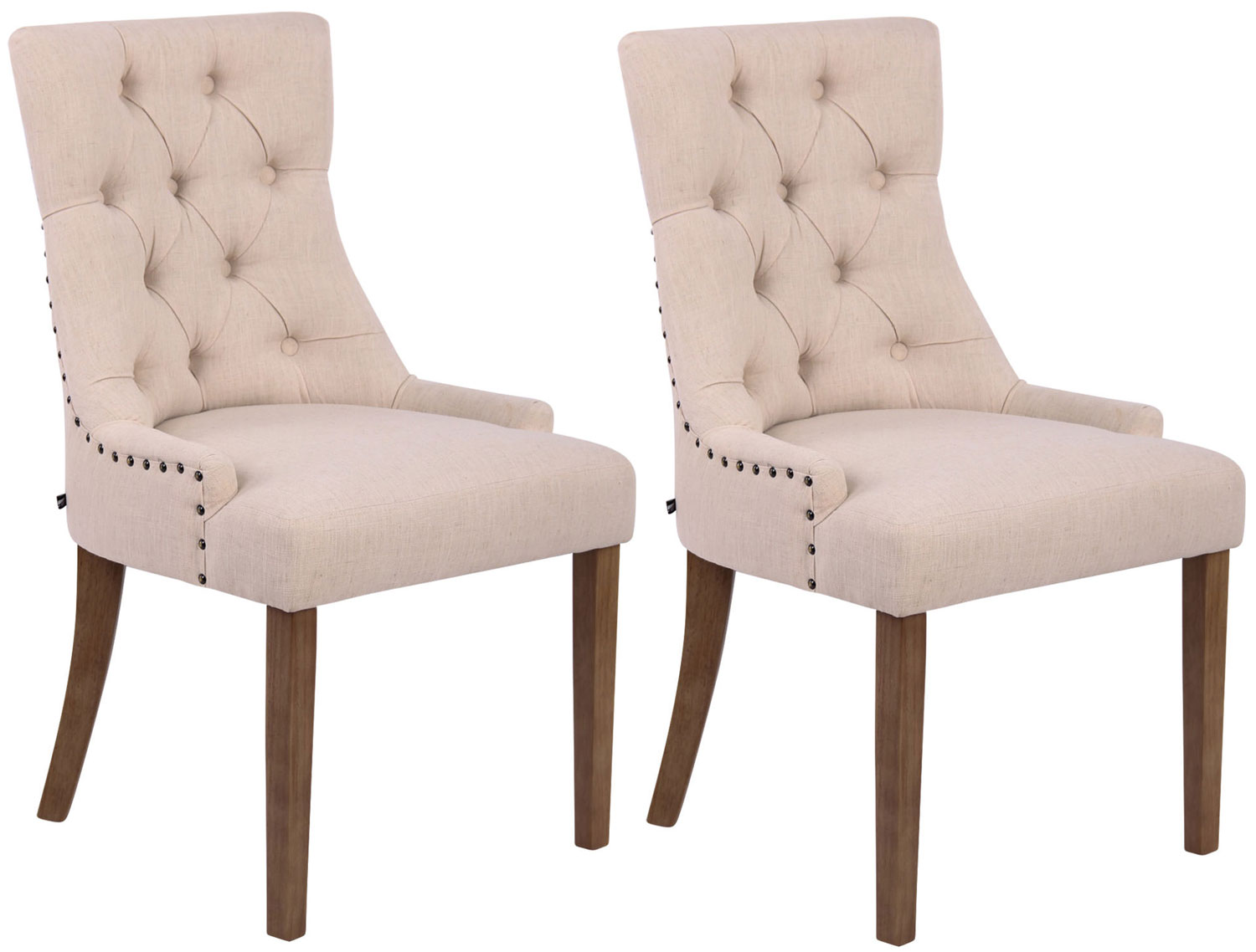 2er Set Esszimmerstuhl Aberdeen Stoff antik-hell