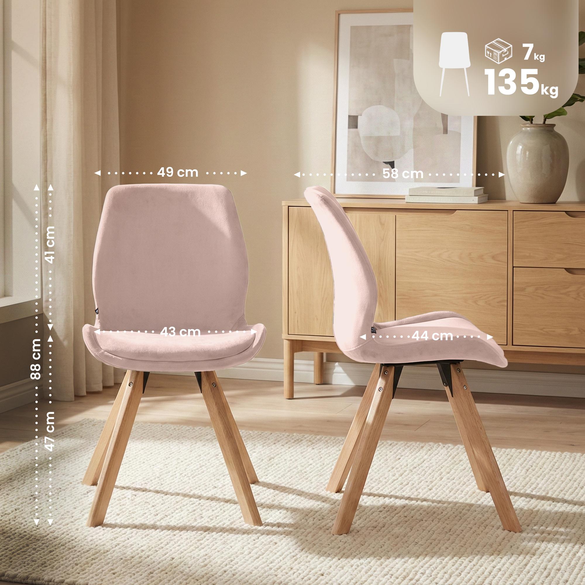4er Set Stuhl Luna Samt