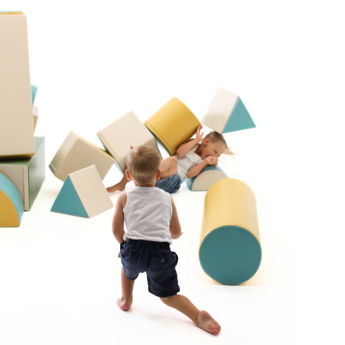IGLU Softplay PEPI RER SIA IGLU SET 19X Fortress - Pastell-Türkis/Beige/Grün/Honigfarben - Schaumstoffbaustein-Set Festung/Burg für Kinder – Ansicht 13