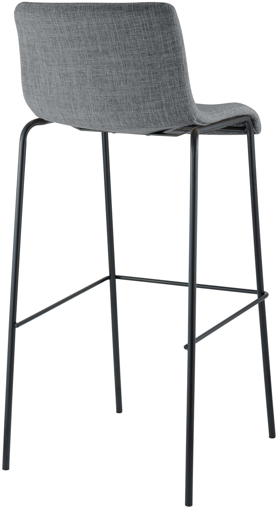 Barhocker Hoover Stoff 4-Fuß Gestell schwarz