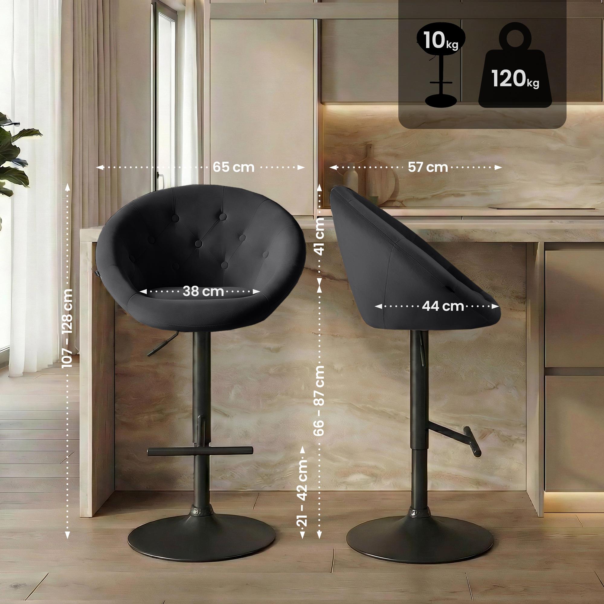 Barhocker London Samt schwarz