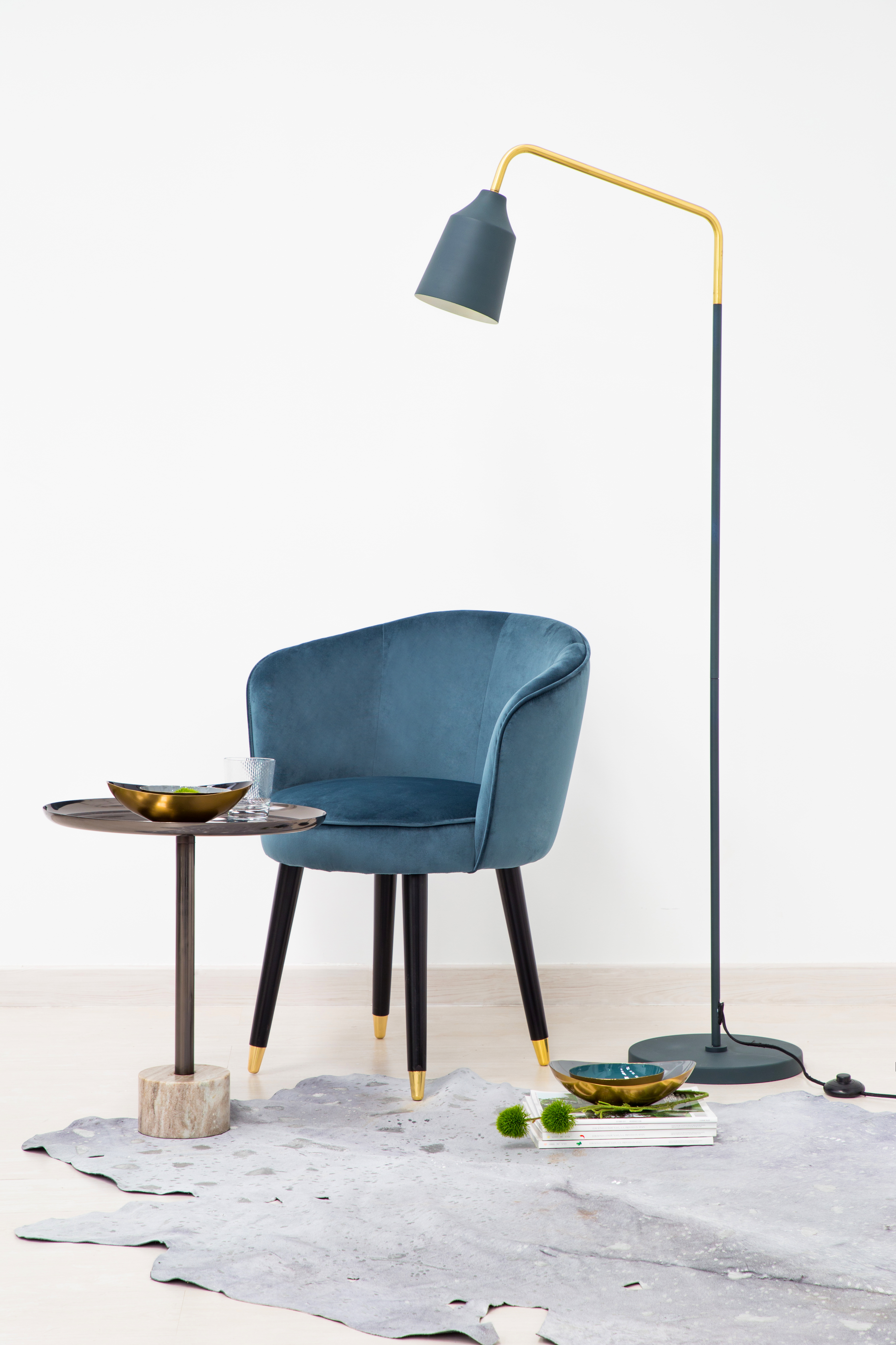 Bodenleuchte Stehlampe Blau