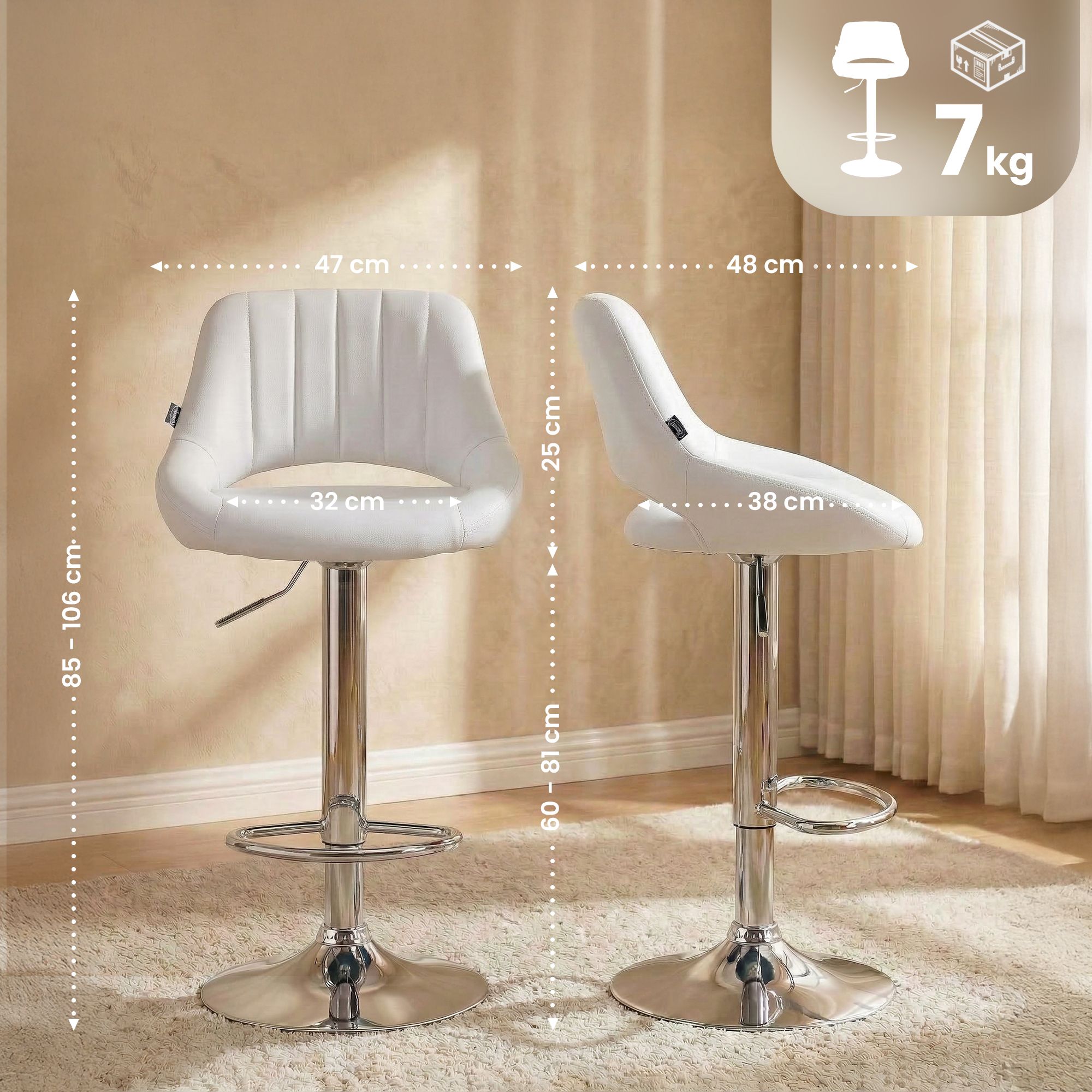 Barhocker Milet Kunstleder chrom