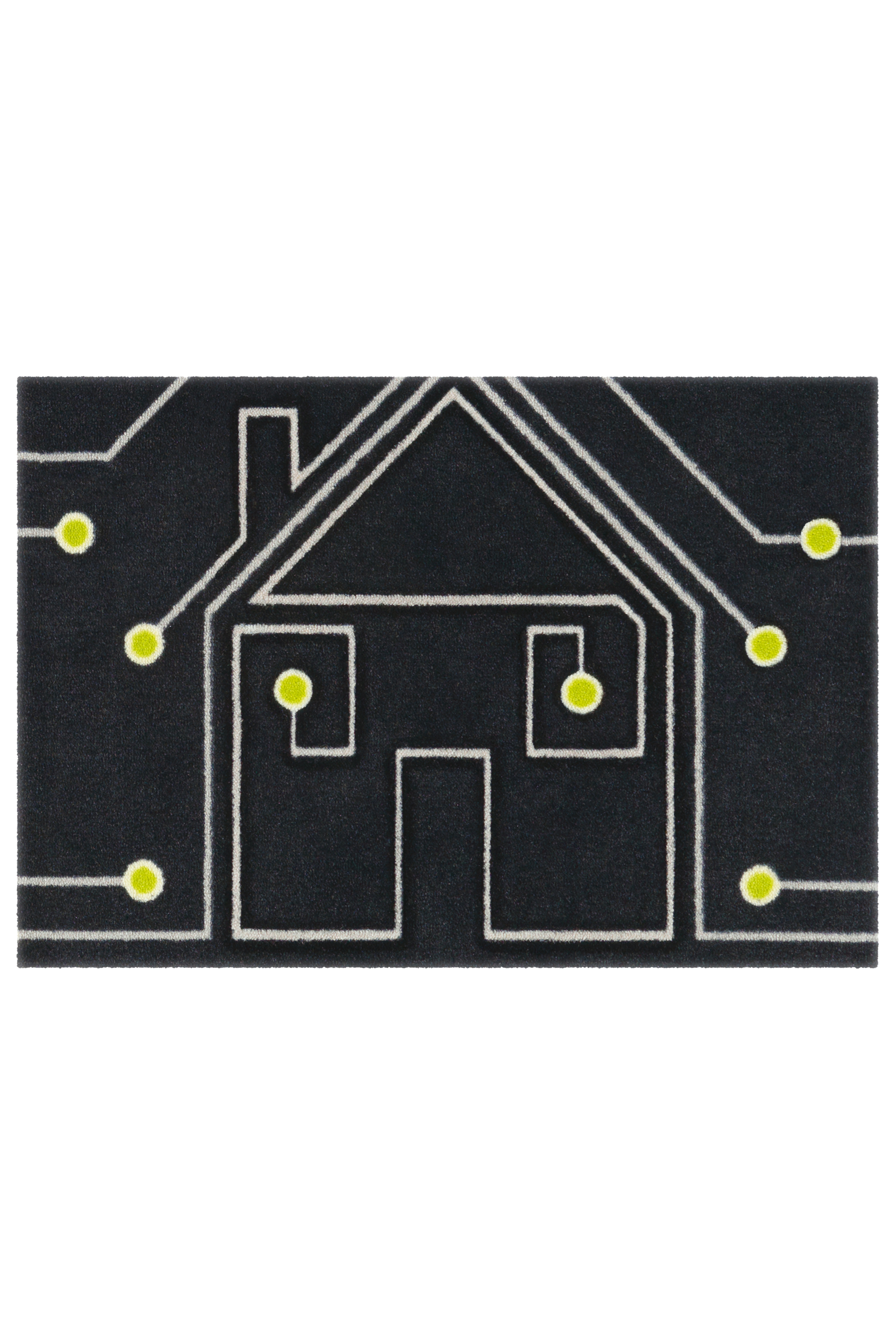 Fußmatte Living Mat 60 Anthrazit / Weiß / Gelb 64cm x 168cm