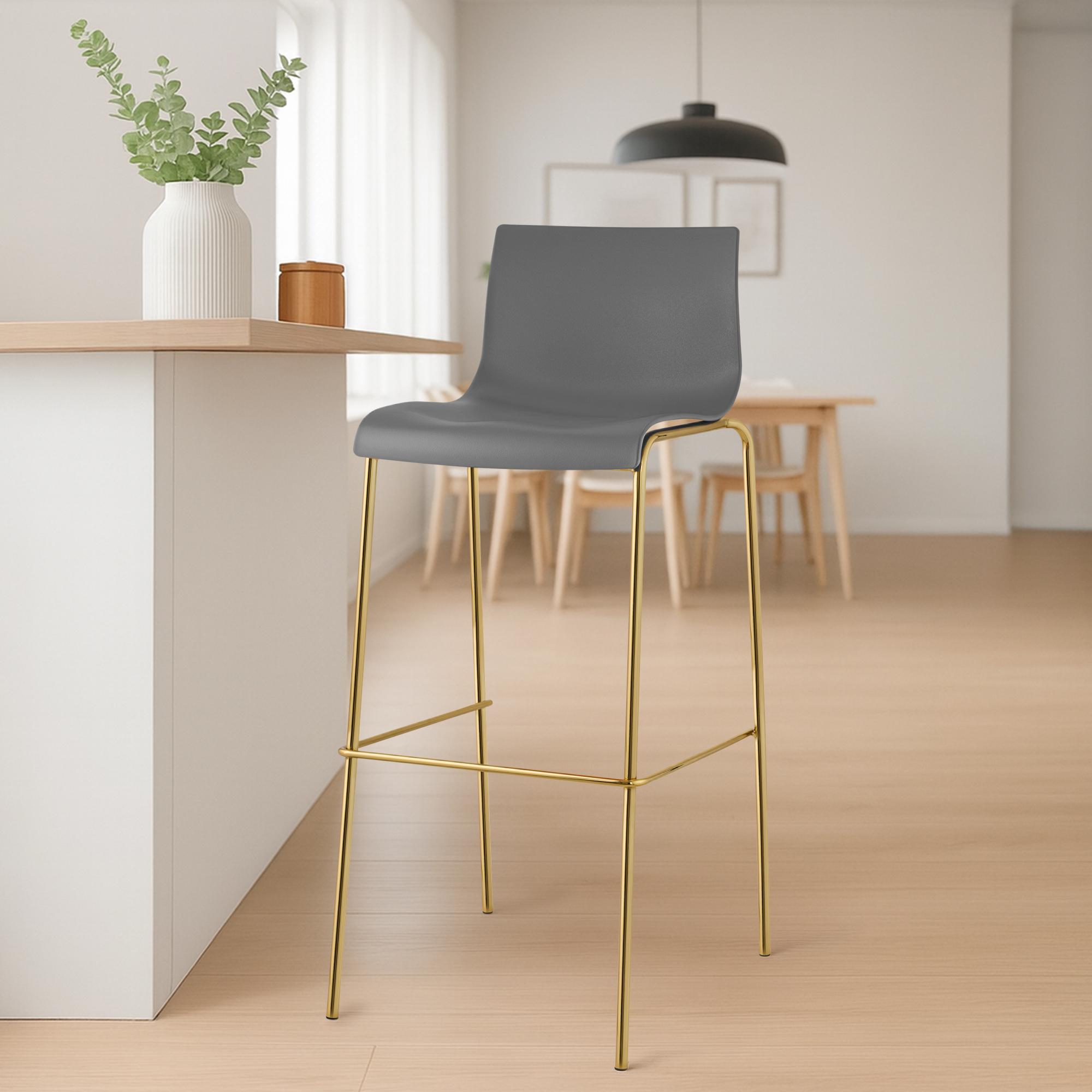 Barhocker Hoover Kunststoff 4-Fuß Gold