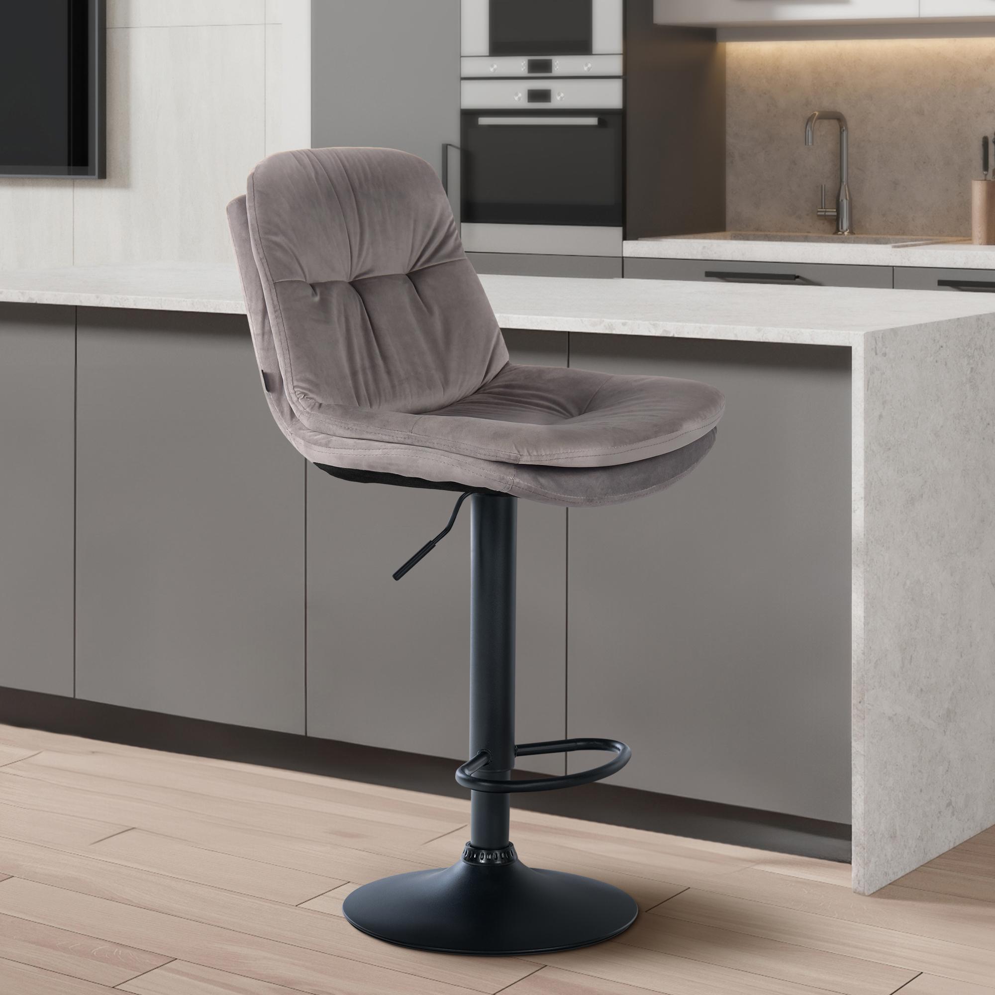 Barhocker Laurel Samt schwarz
