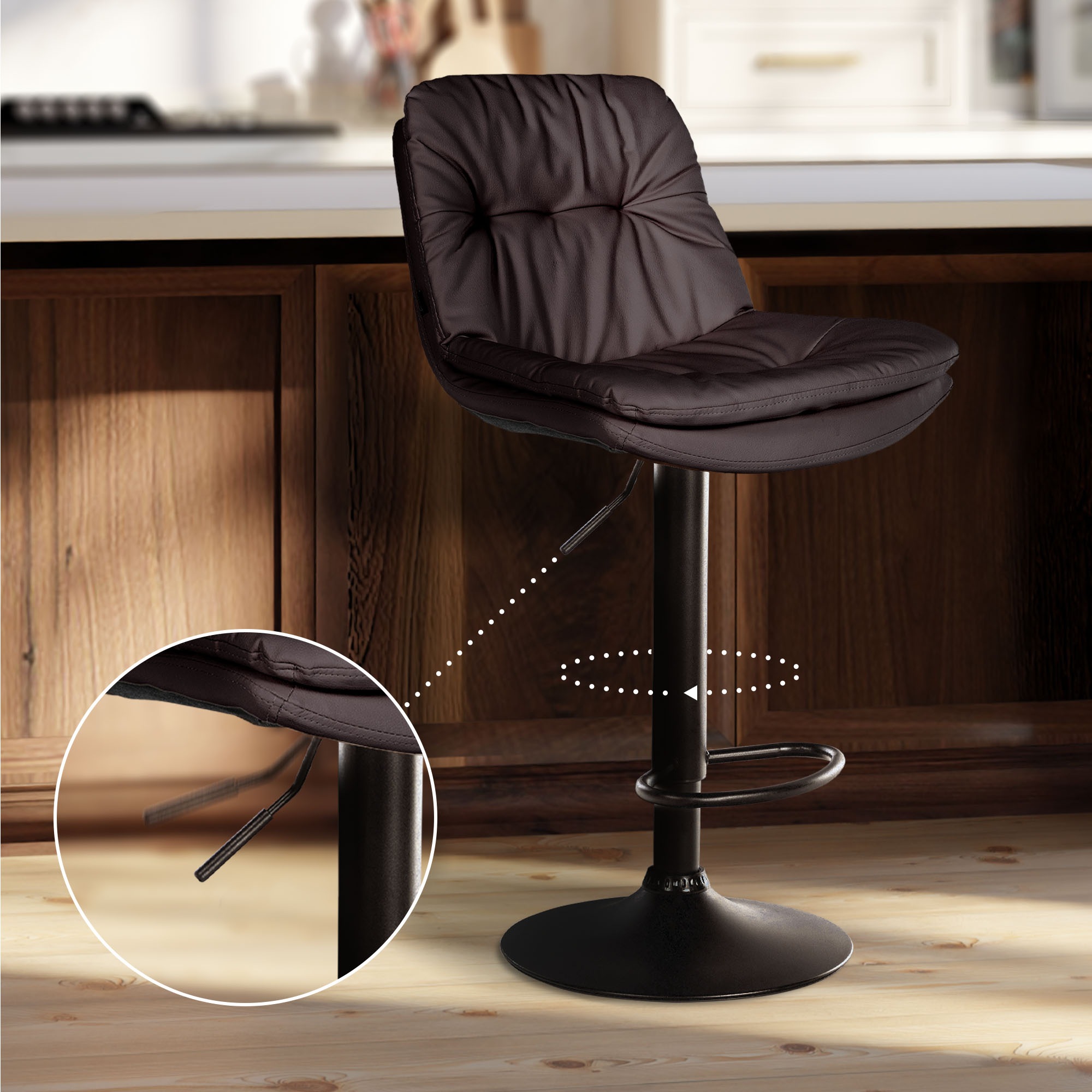 Barhocker Laurel Kunstleder schwarz