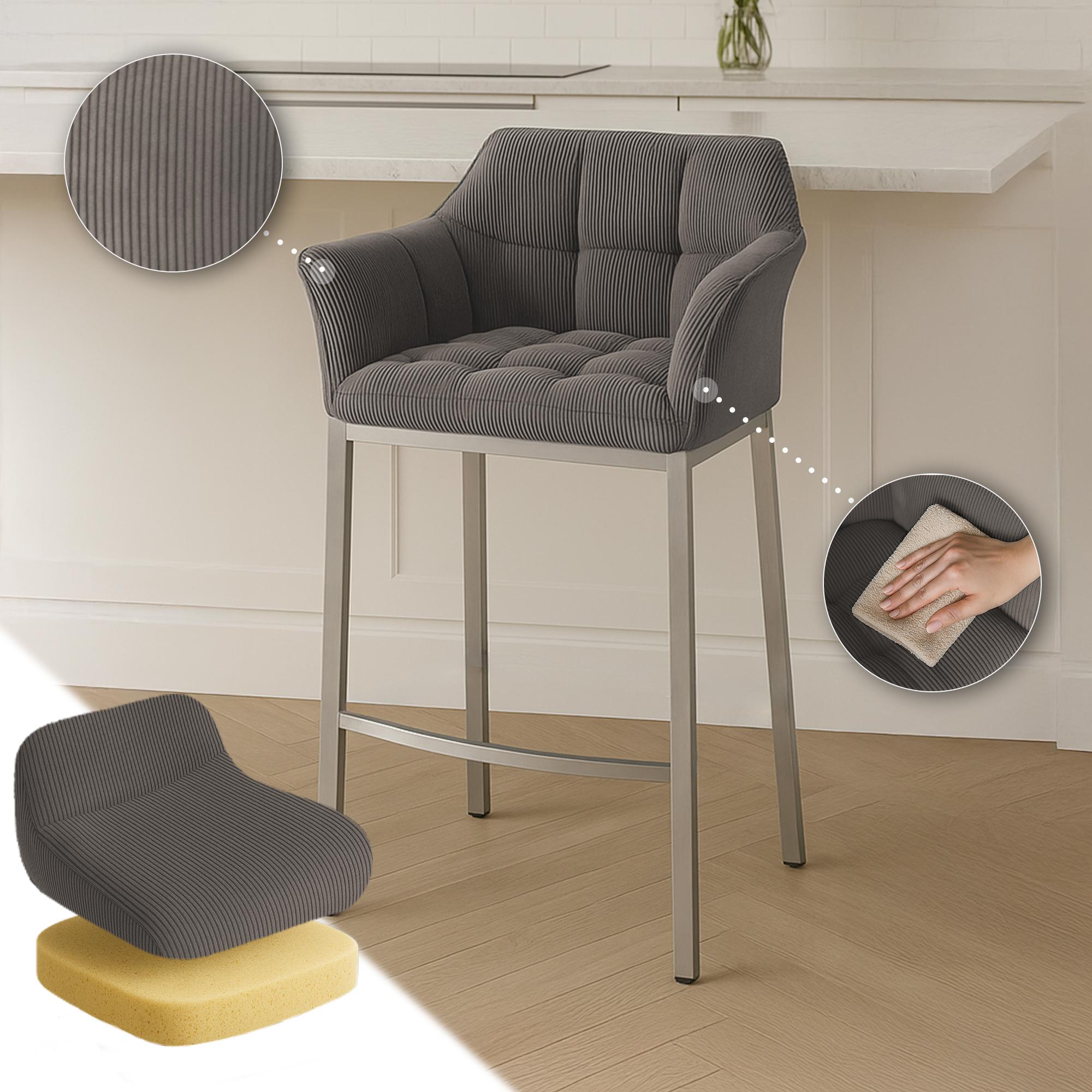Barhocker Damaso E Cord mit 4-Fuß Gestell