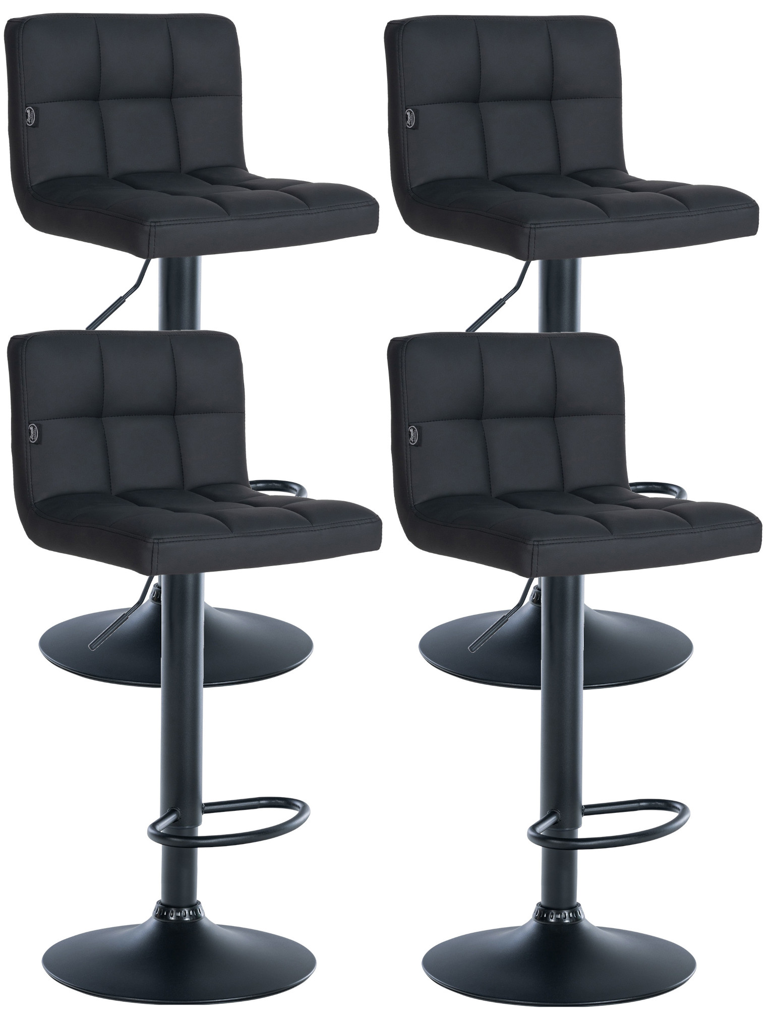 4er Set Barhocker Feni Kunstleder schwarz