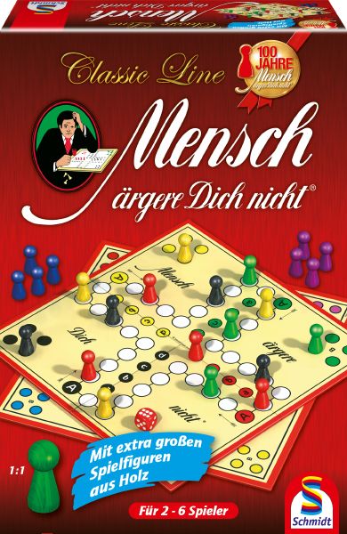 Schmidt Spiele GmbH Brettspiele & Gesellschaftsspiele Classic Line, Mensch ärgere Dich nicht®, mit großen Spielfiguren - Spiel