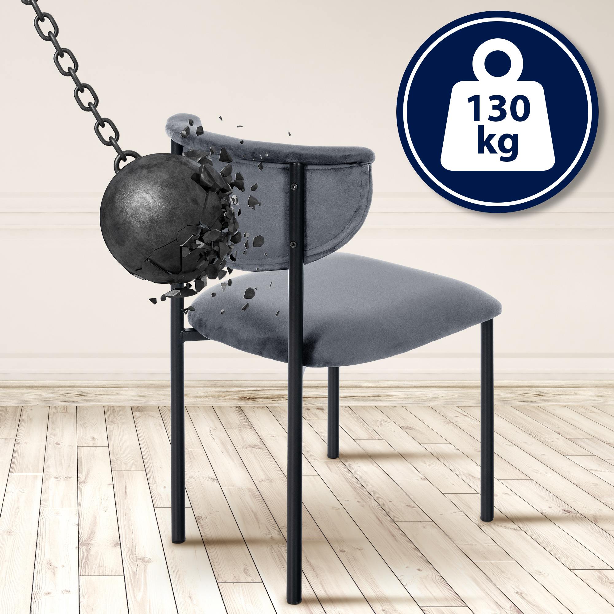 2er Set Besucherstuhl Gambell Samt